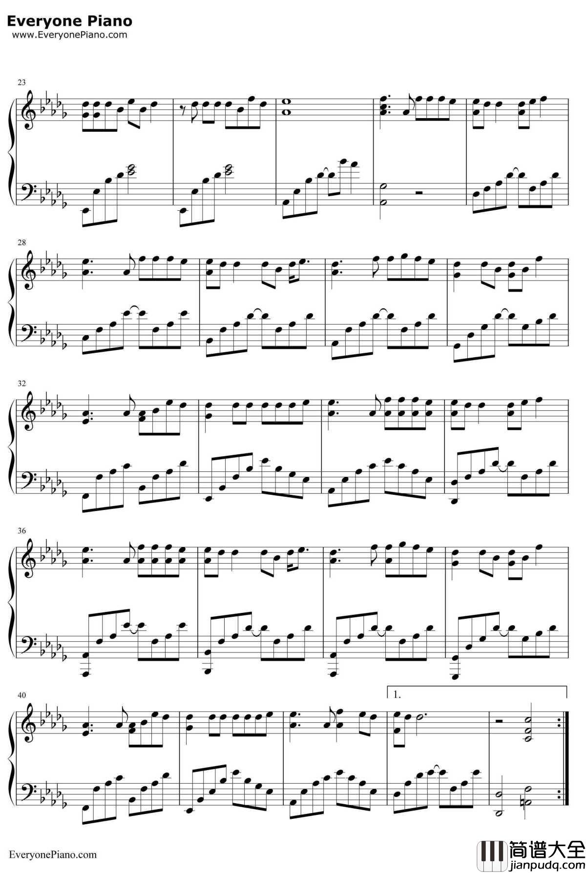 给我一首歌的时间钢琴谱_周杰伦