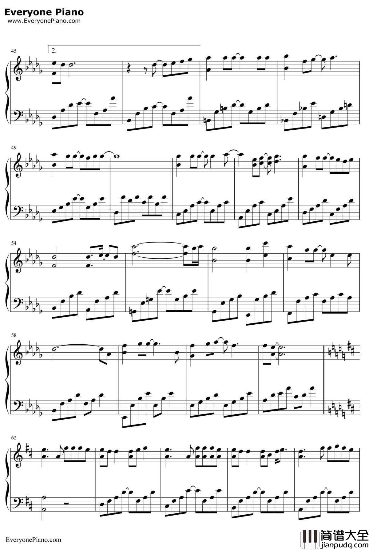 给我一首歌的时间钢琴谱_周杰伦