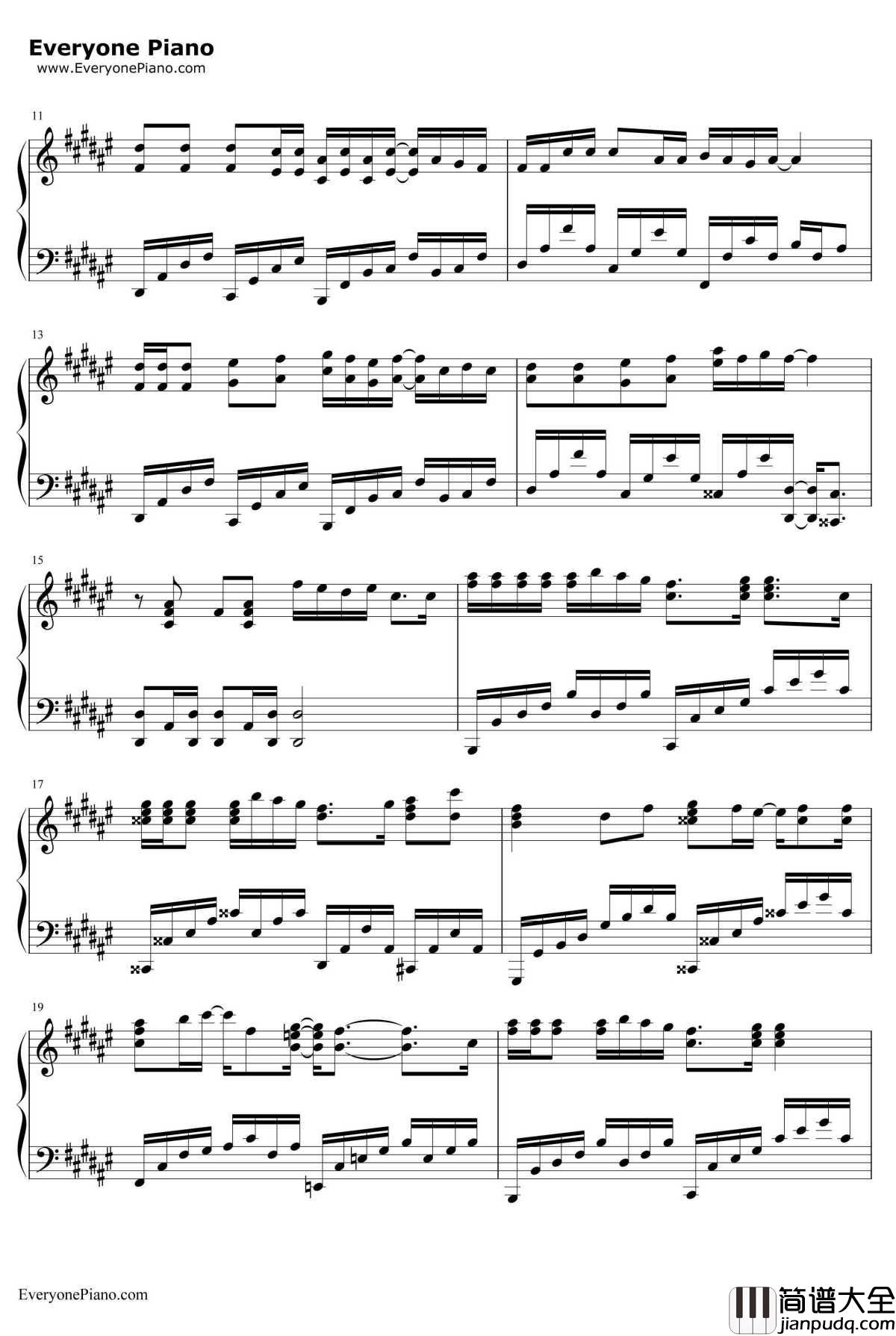 サリシノハラ钢琴谱_初音ミクAppend_初音ミクAppend