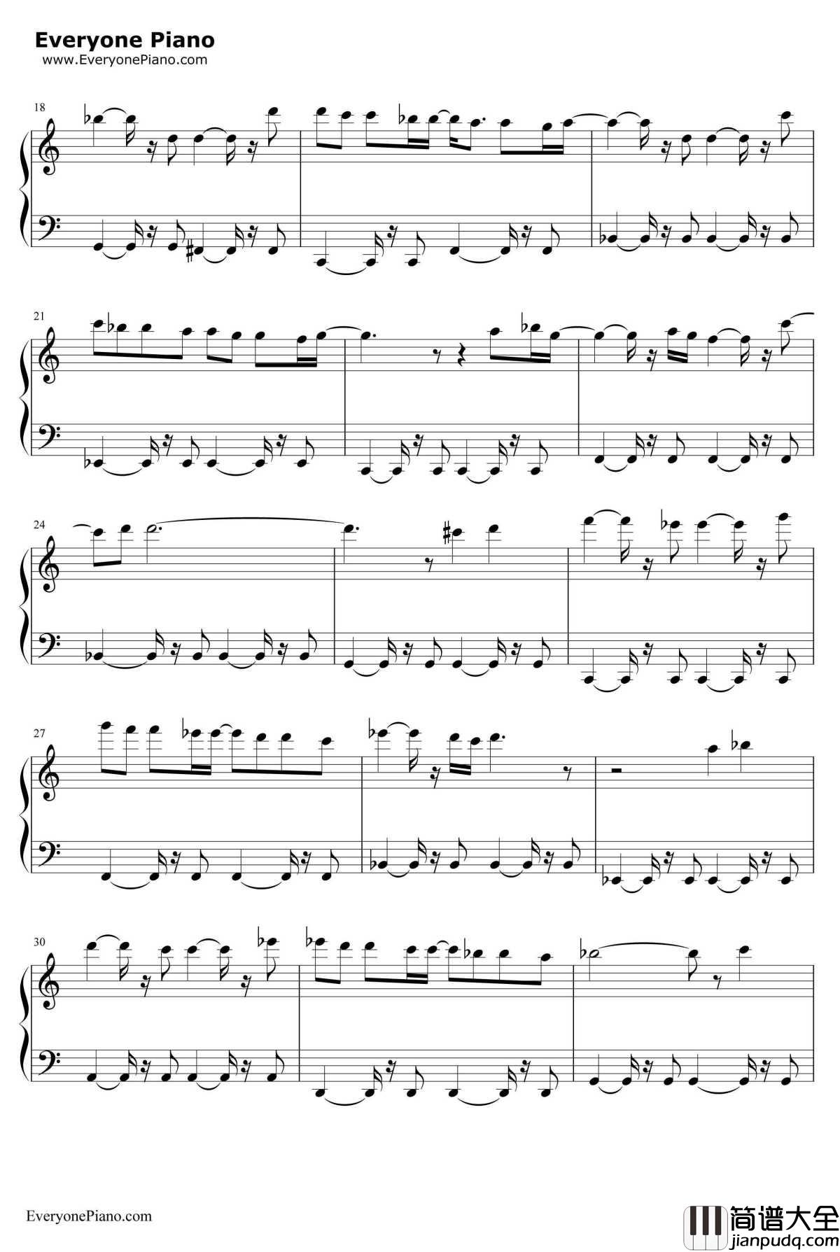 You're_My_Everything钢琴谱_SantaEsmeralda__天台爱情_插曲