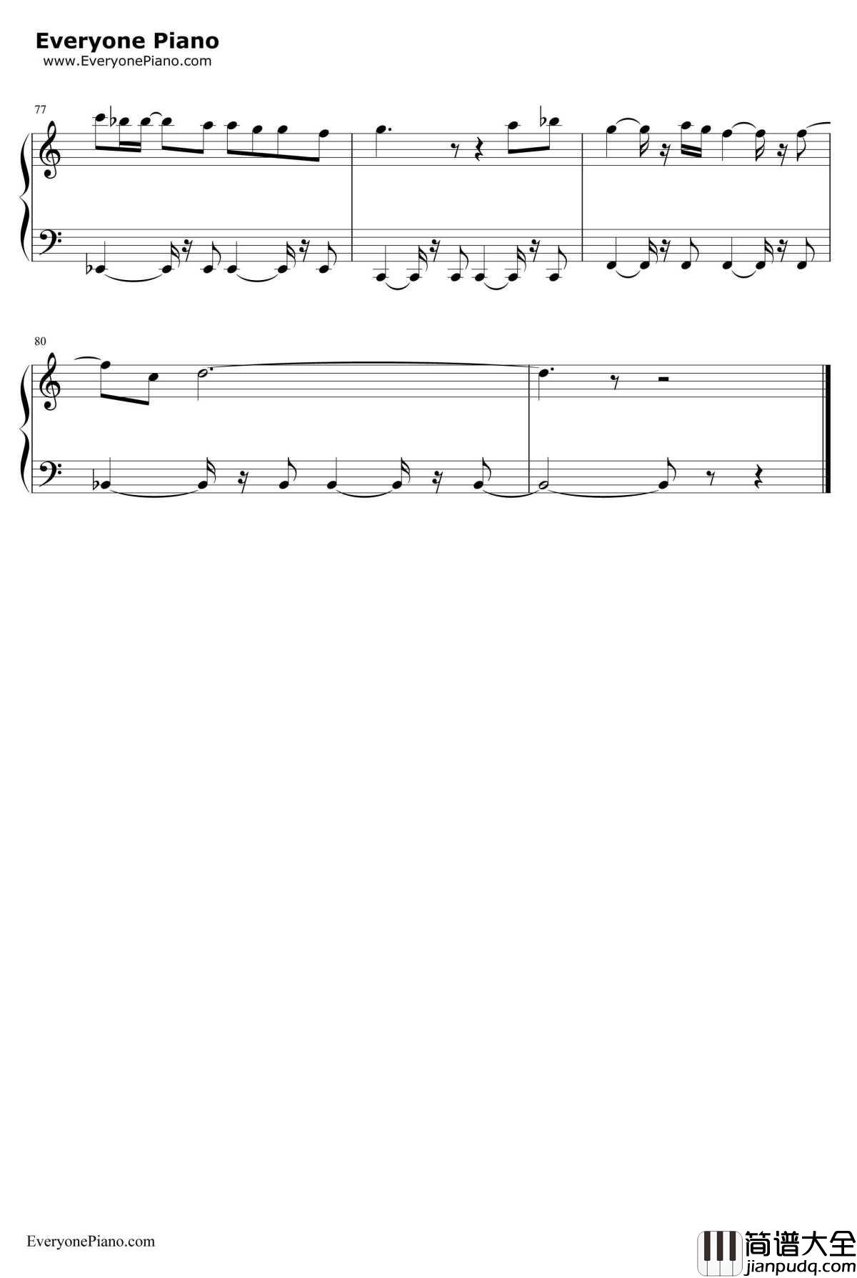 You're_My_Everything钢琴谱_SantaEsmeralda__天台爱情_插曲