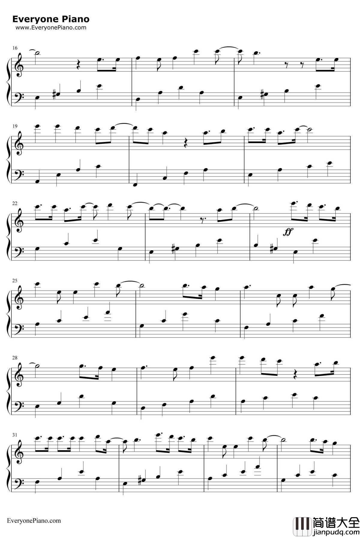 红玫瑰钢琴谱__陈奕迅