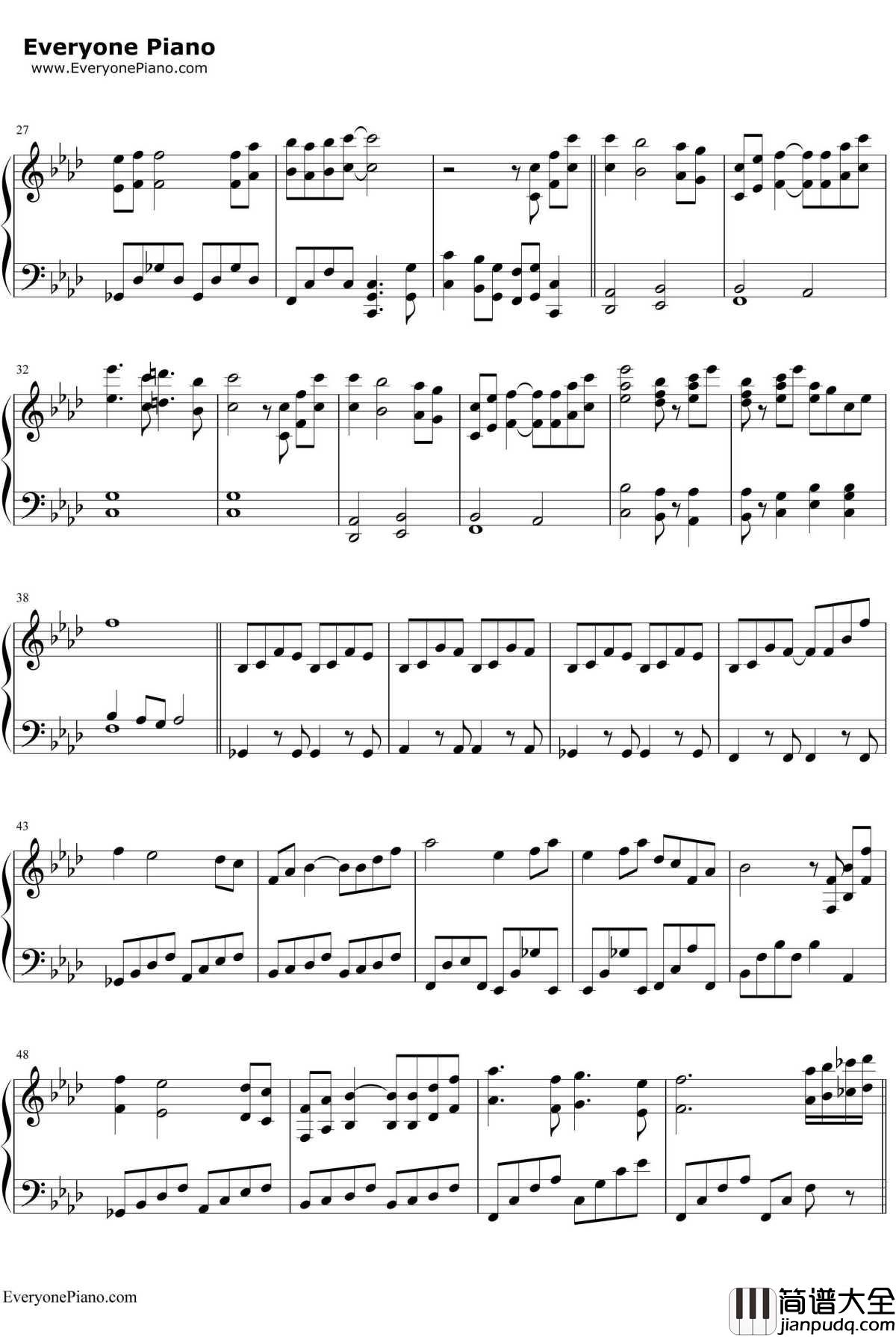 阿西达卡战记钢琴谱_久石让宫崎骏__幽灵公主_开篇曲与结束曲