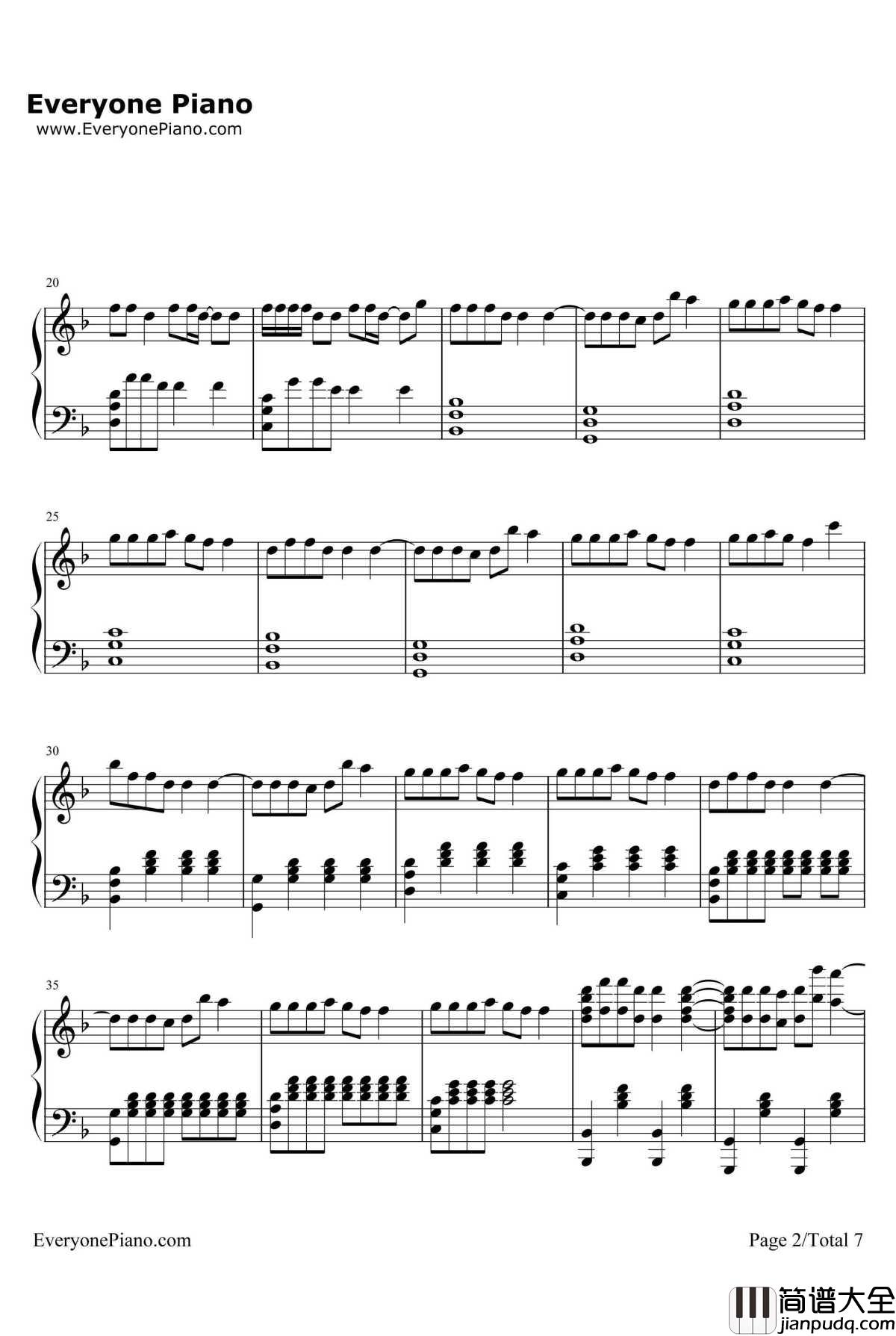 Outside钢琴谱_CalvinHarris&EllieGoulding