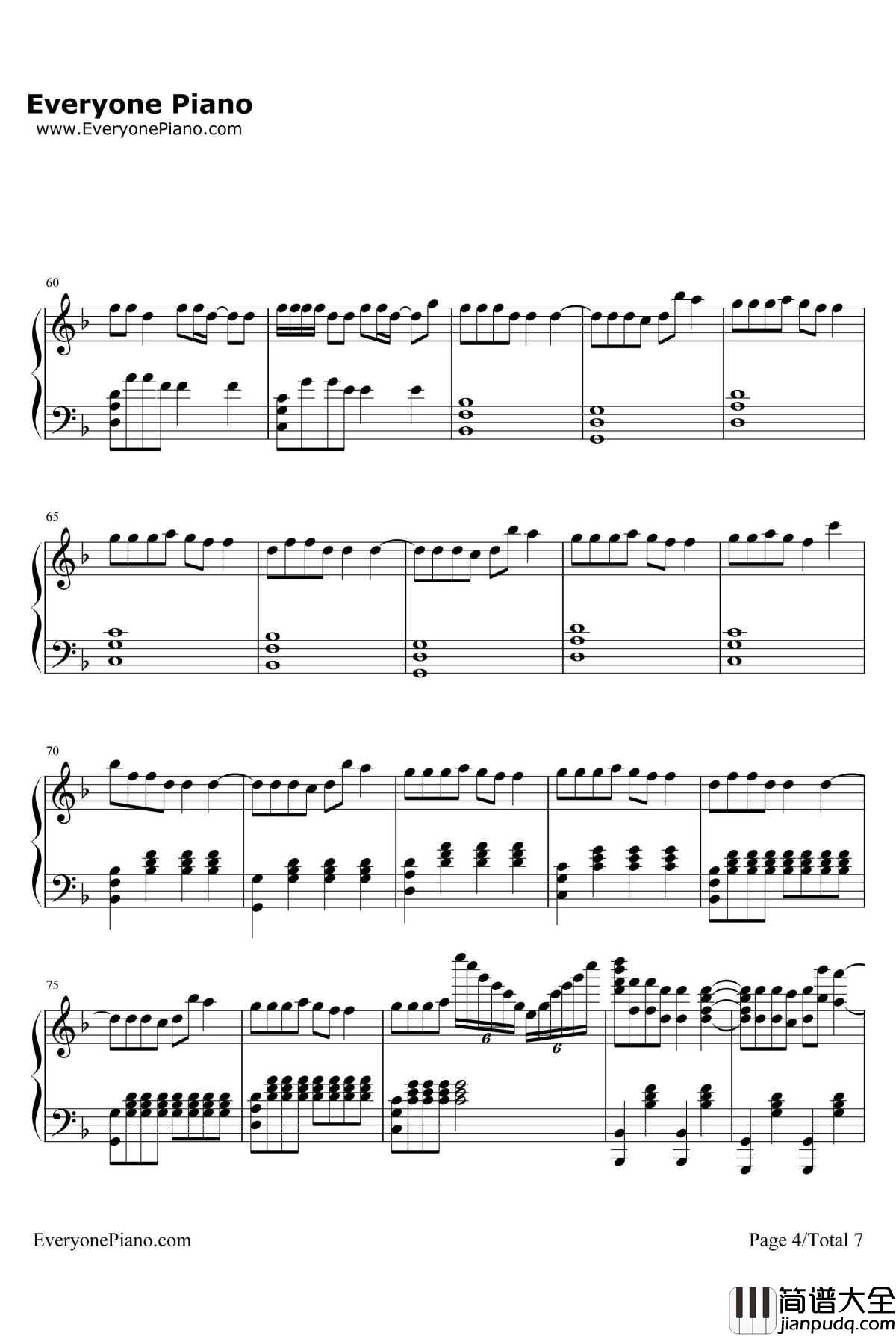 Outside钢琴谱_CalvinHarris&EllieGoulding