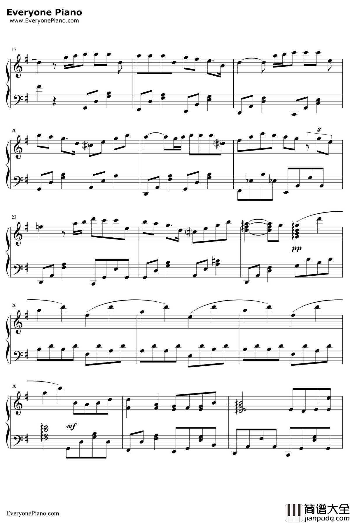 不再见钢琴谱_陈学冬_小时代3:刺金时代主题曲