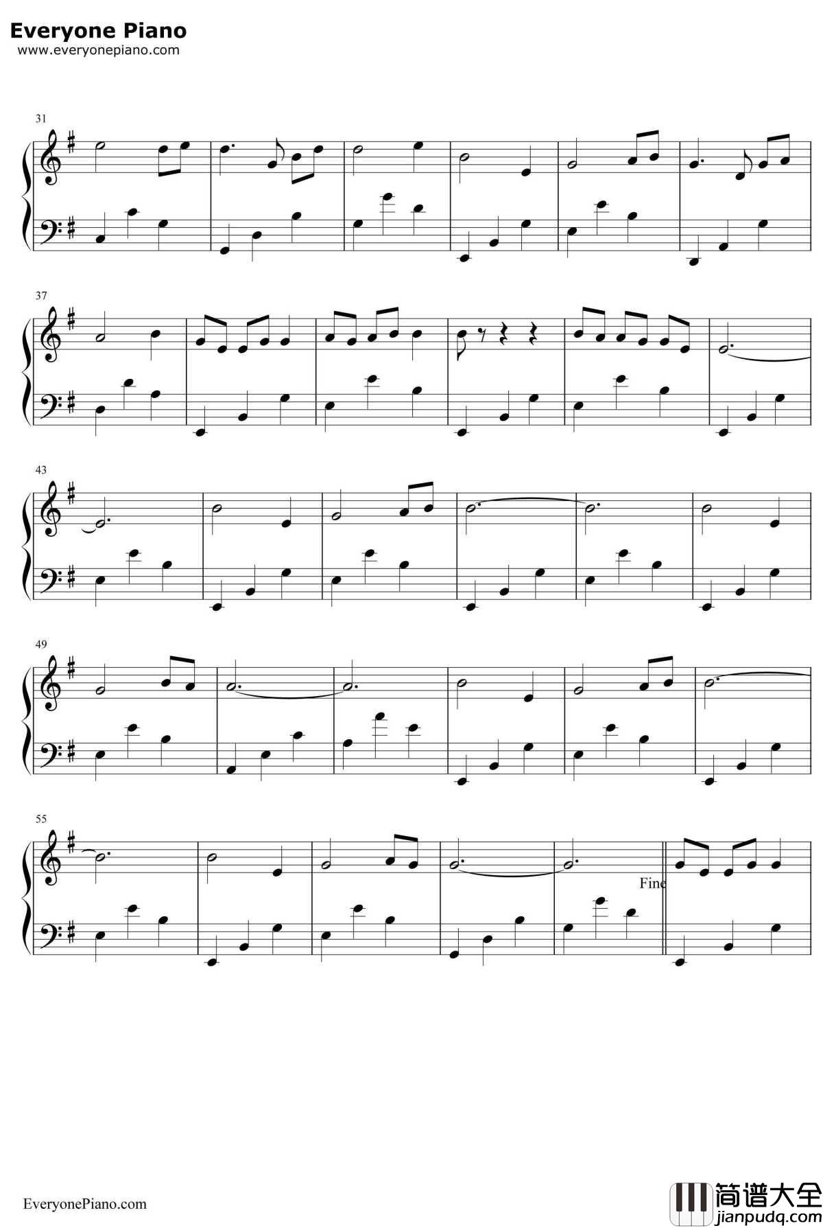 月光下的凤尾竹钢琴谱_施光南