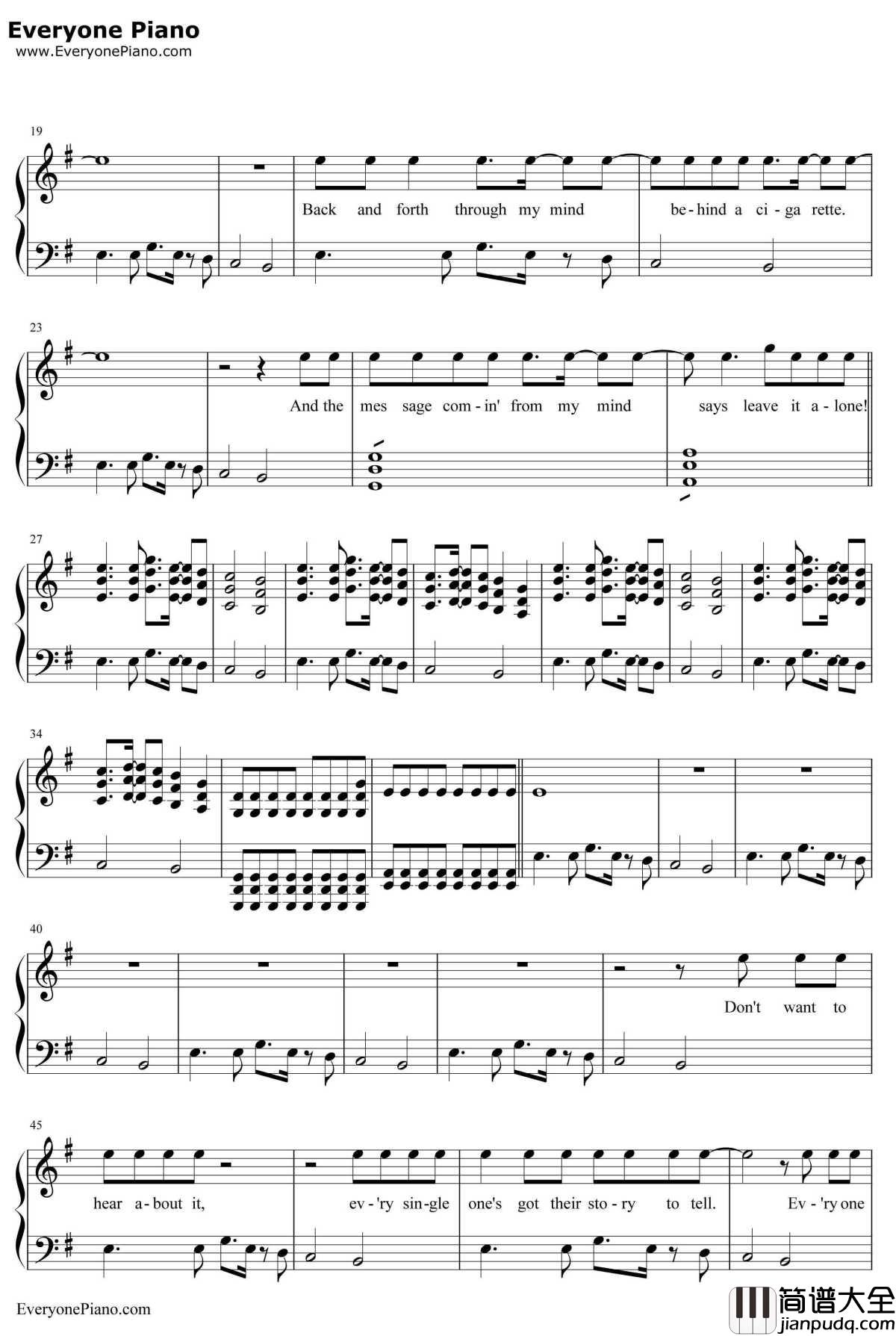 Seven_Nation_Army钢琴谱_TheWhiteStripes