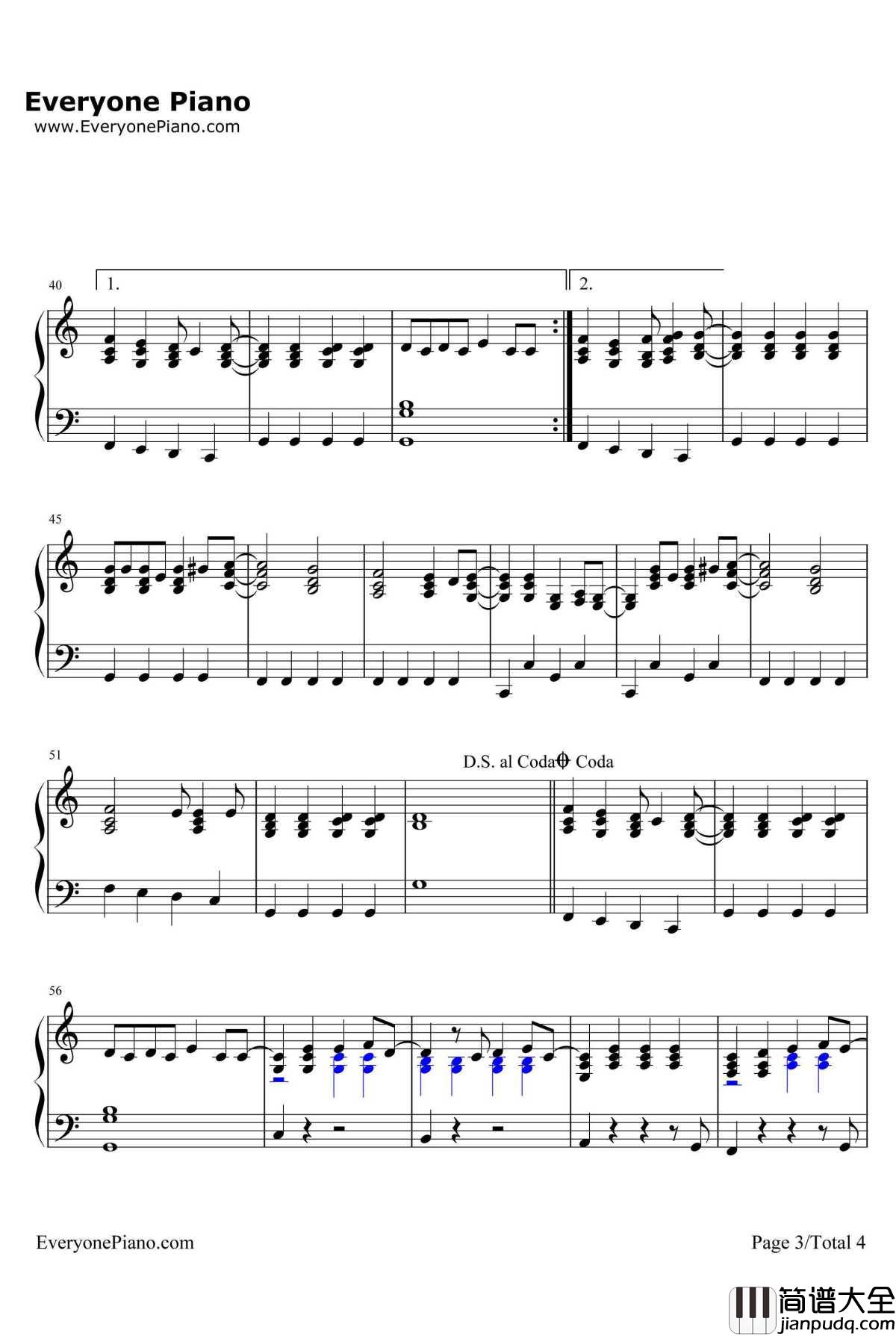 The_Show钢琴谱_Lenka