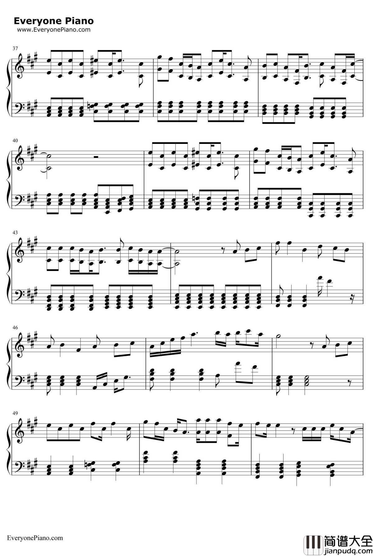 Just_AnotherDay钢琴谱_LadyGaga