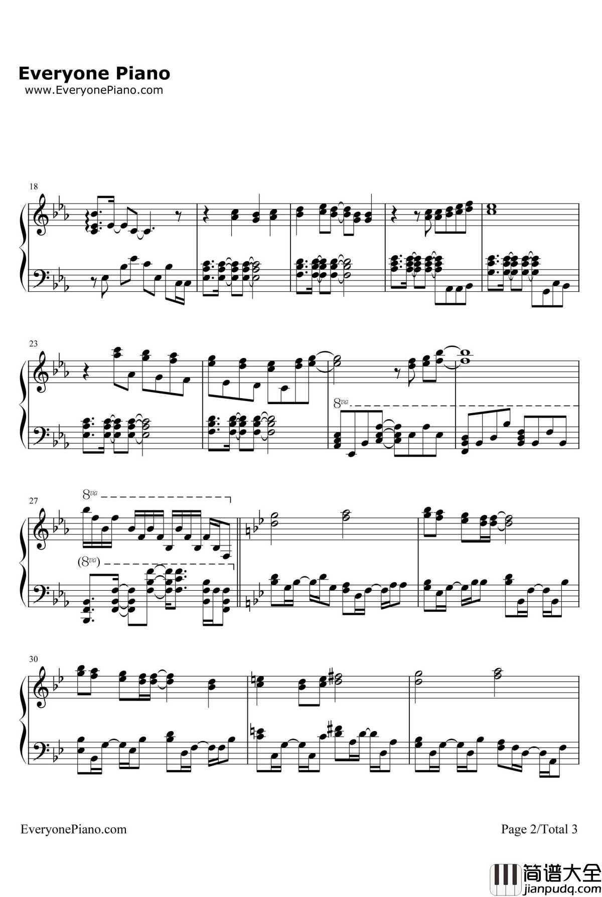 I'm_here钢琴谱_田口宏子_悠久之翼ED