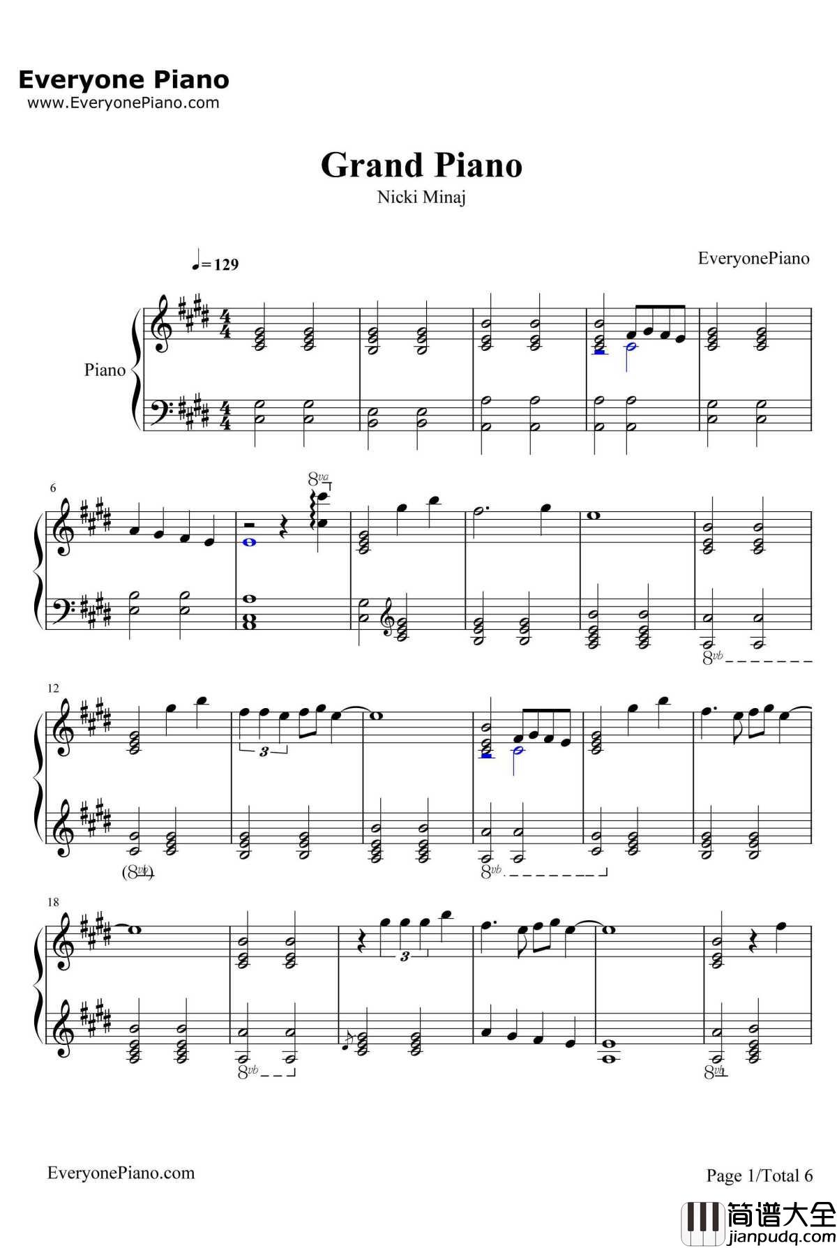 Grand_Piano钢琴谱_NickiMinaj