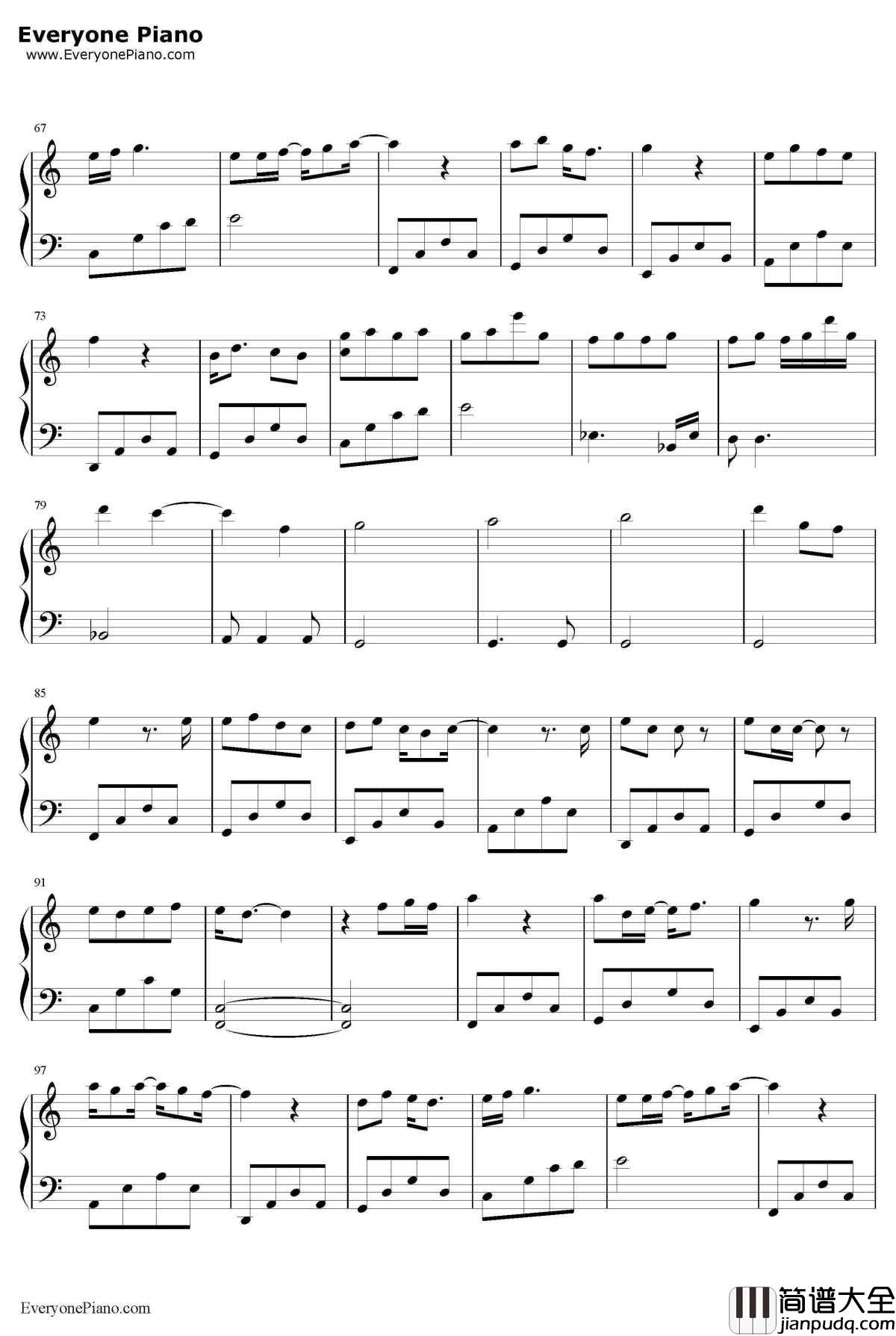 我喜欢上你时的内心活动钢琴谱_陈绮贞_喜欢你主题曲