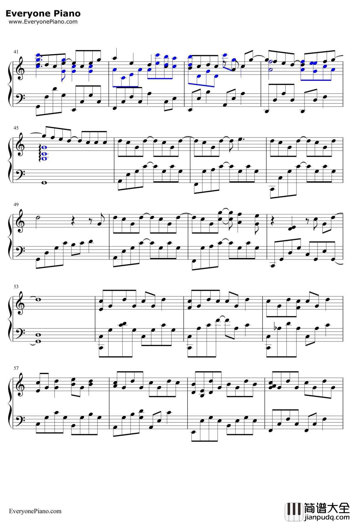 手写的从前钢琴谱_周杰伦