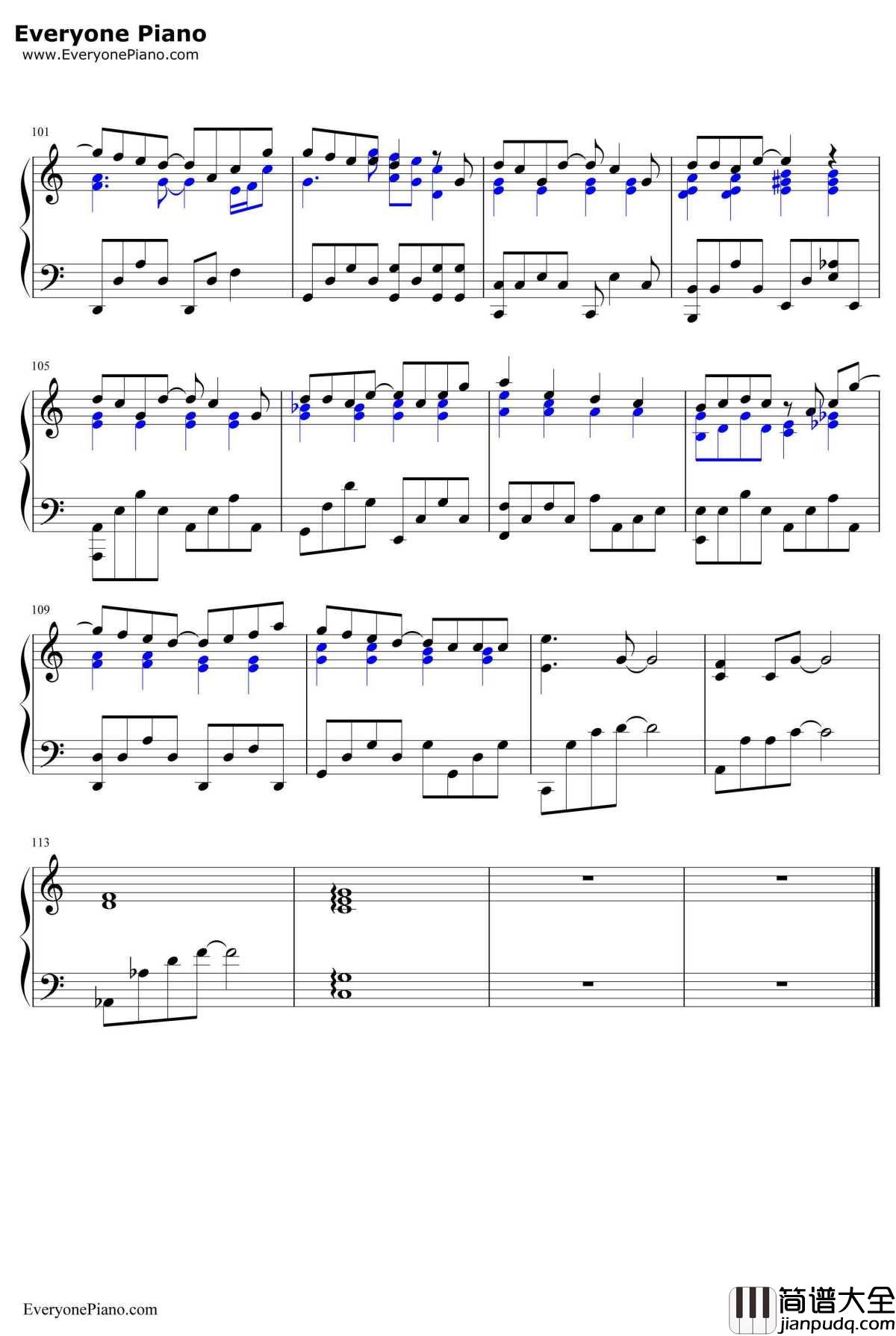 手写的从前钢琴谱_周杰伦