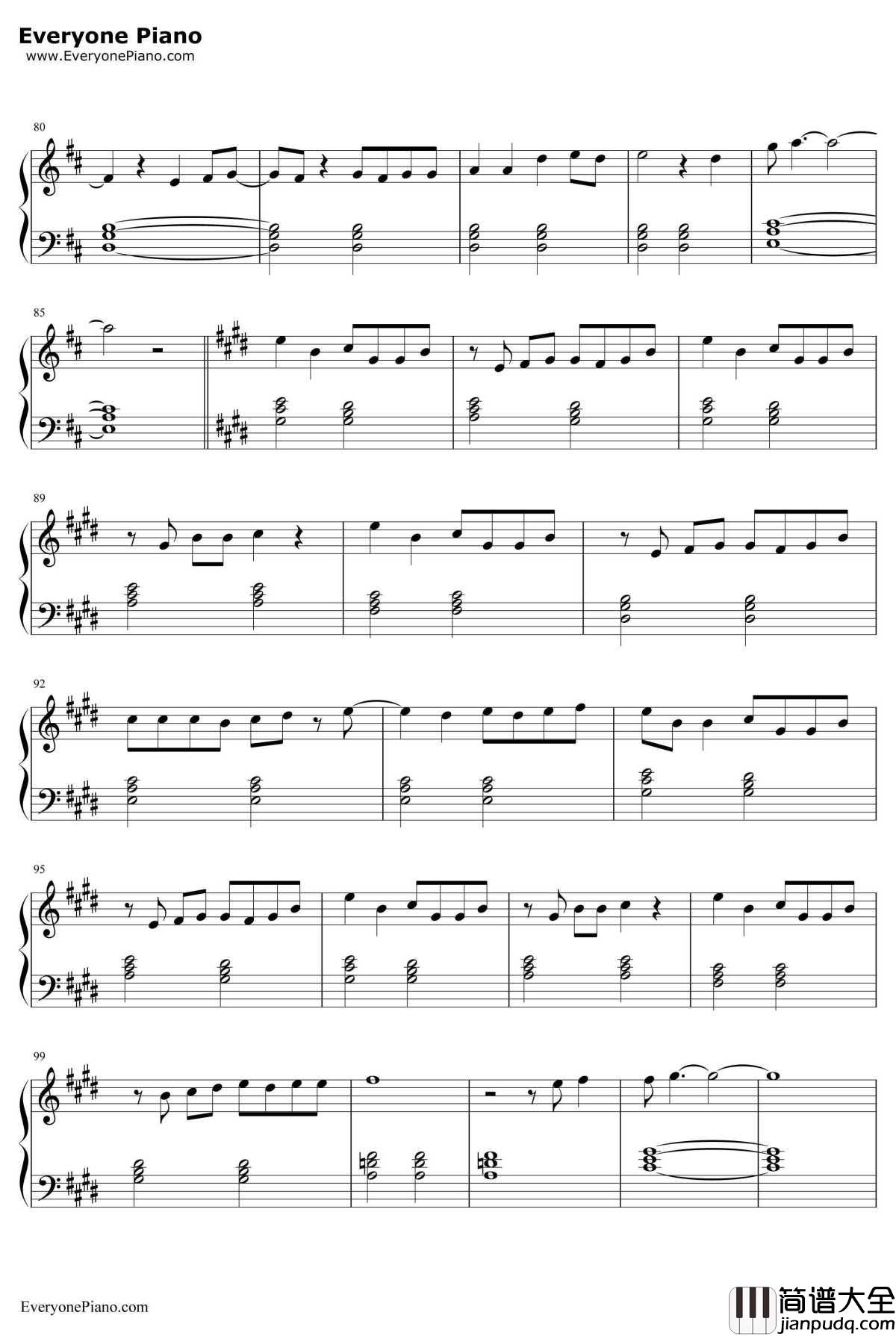 星辰钢琴谱_张杰_择天记片头曲