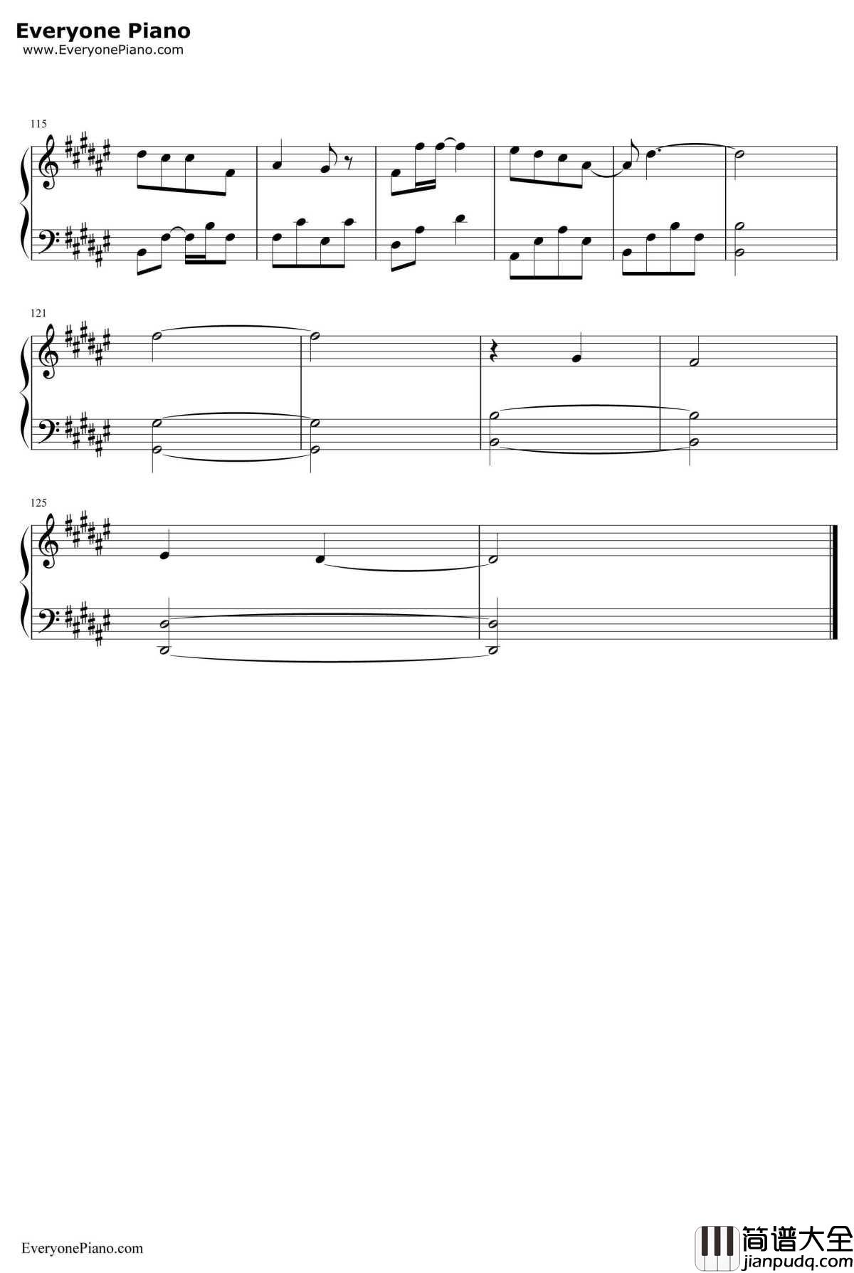 注定钢琴谱_周笔畅&白举纲_择天记片尾曲