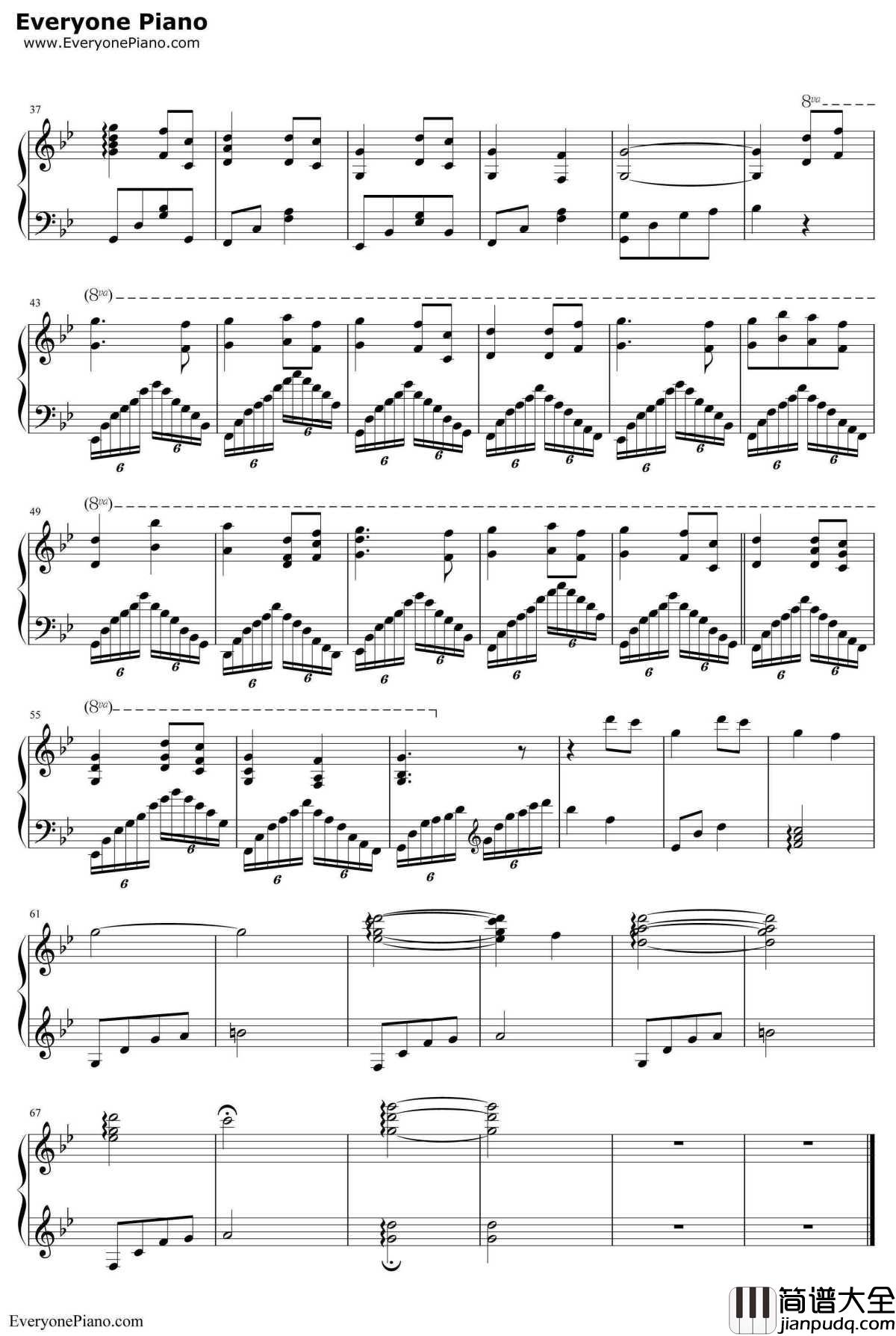 穿越时空的思念钢琴谱_暮落枫_犬夜叉背景音乐