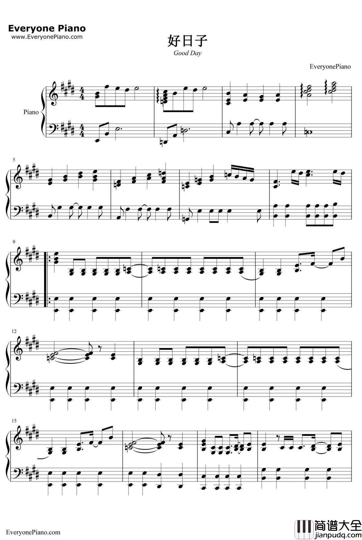 好日子钢琴谱_李知恩(IU)