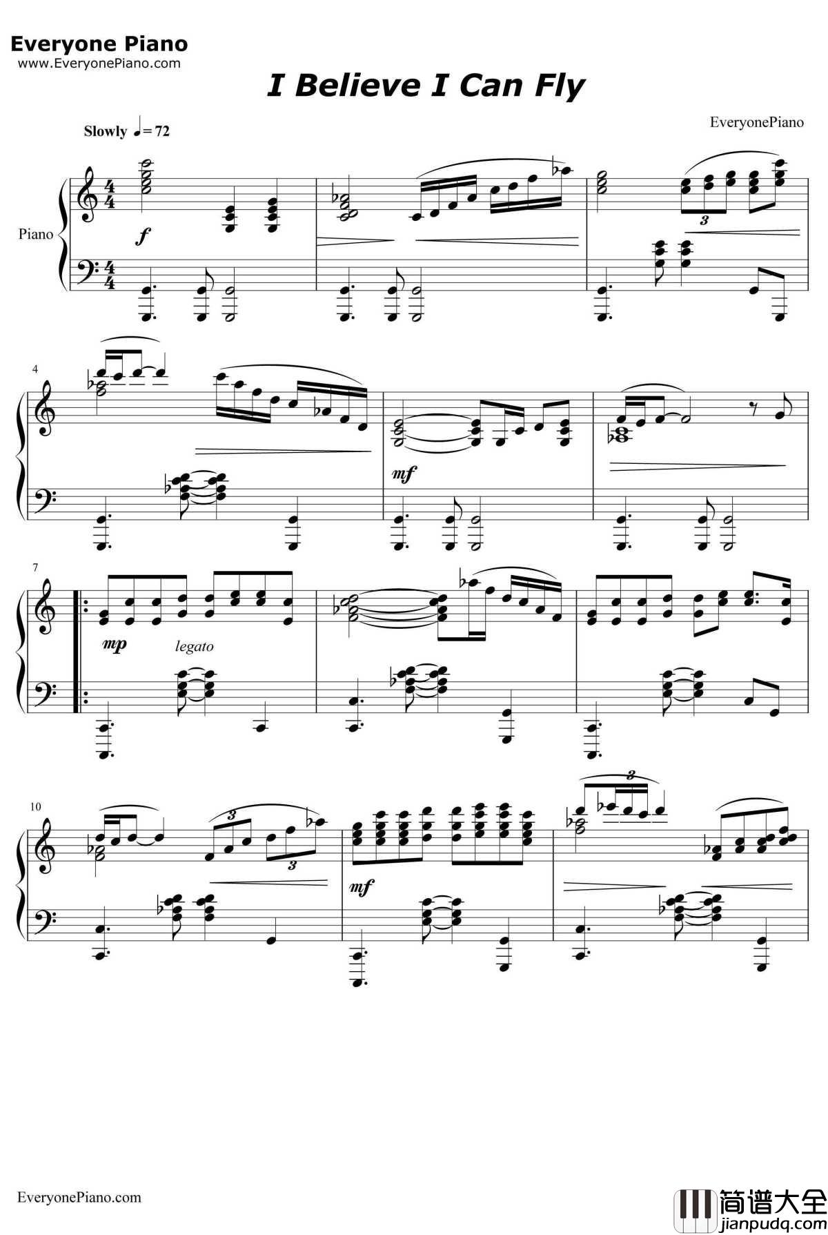 I_Believe_I_Can_Fly钢琴谱_R.Kelly