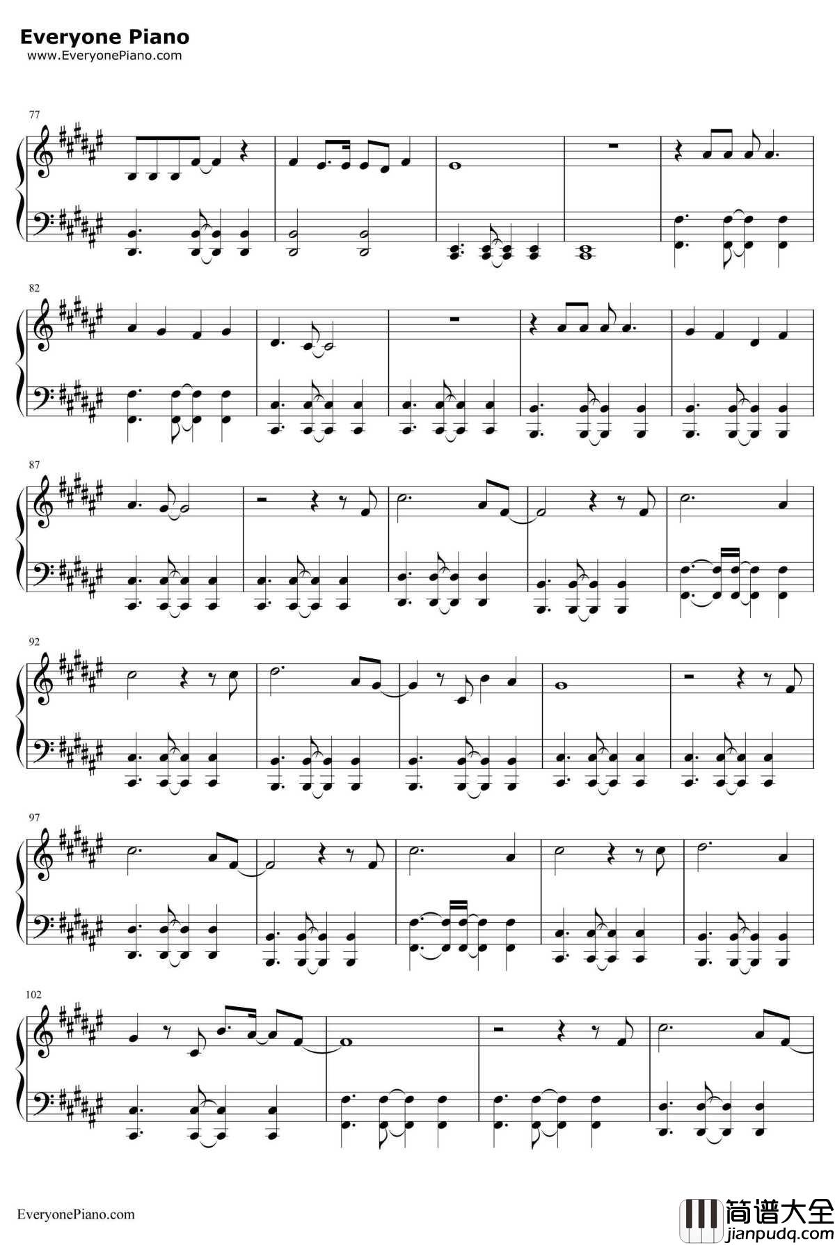 不期而遇钢琴谱_刘惜君_电影不期而遇主题曲