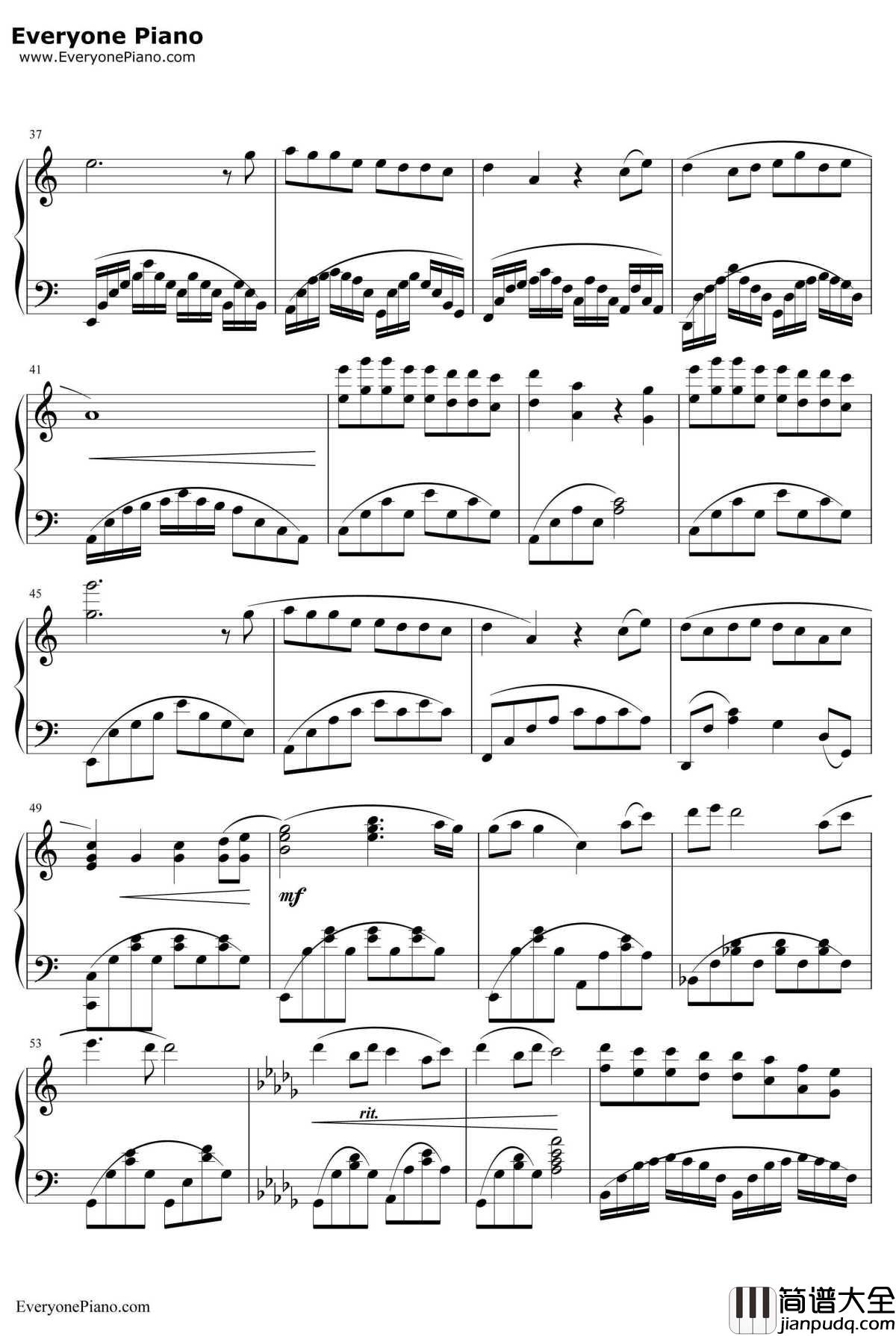 Colors_of_the_Wind钢琴谱_VanessaWilliams 凡妮莎·威廉斯_风中奇缘主题曲