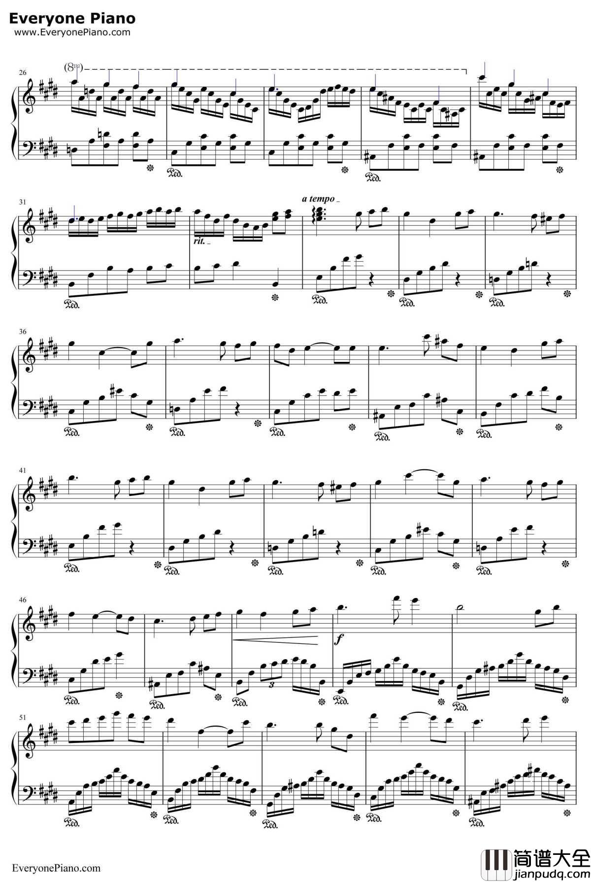 水之韵钢琴谱_鲜远