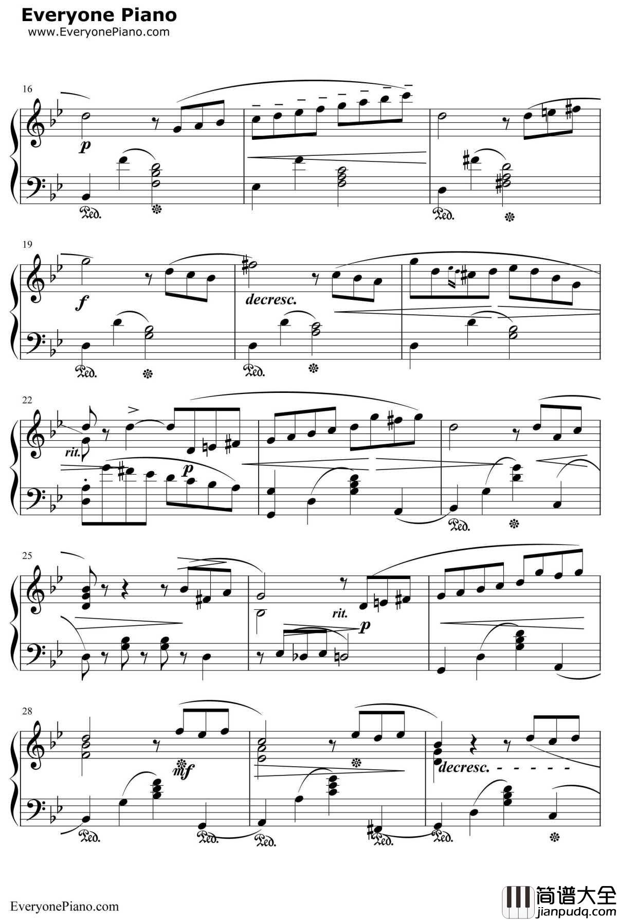 六月船歌钢琴谱_柴可夫斯基Tchaikovsky