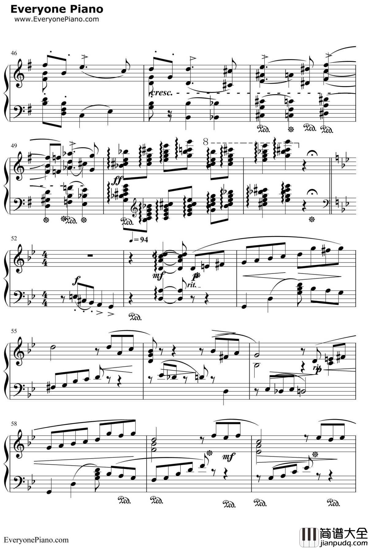 六月船歌钢琴谱_柴可夫斯基Tchaikovsky