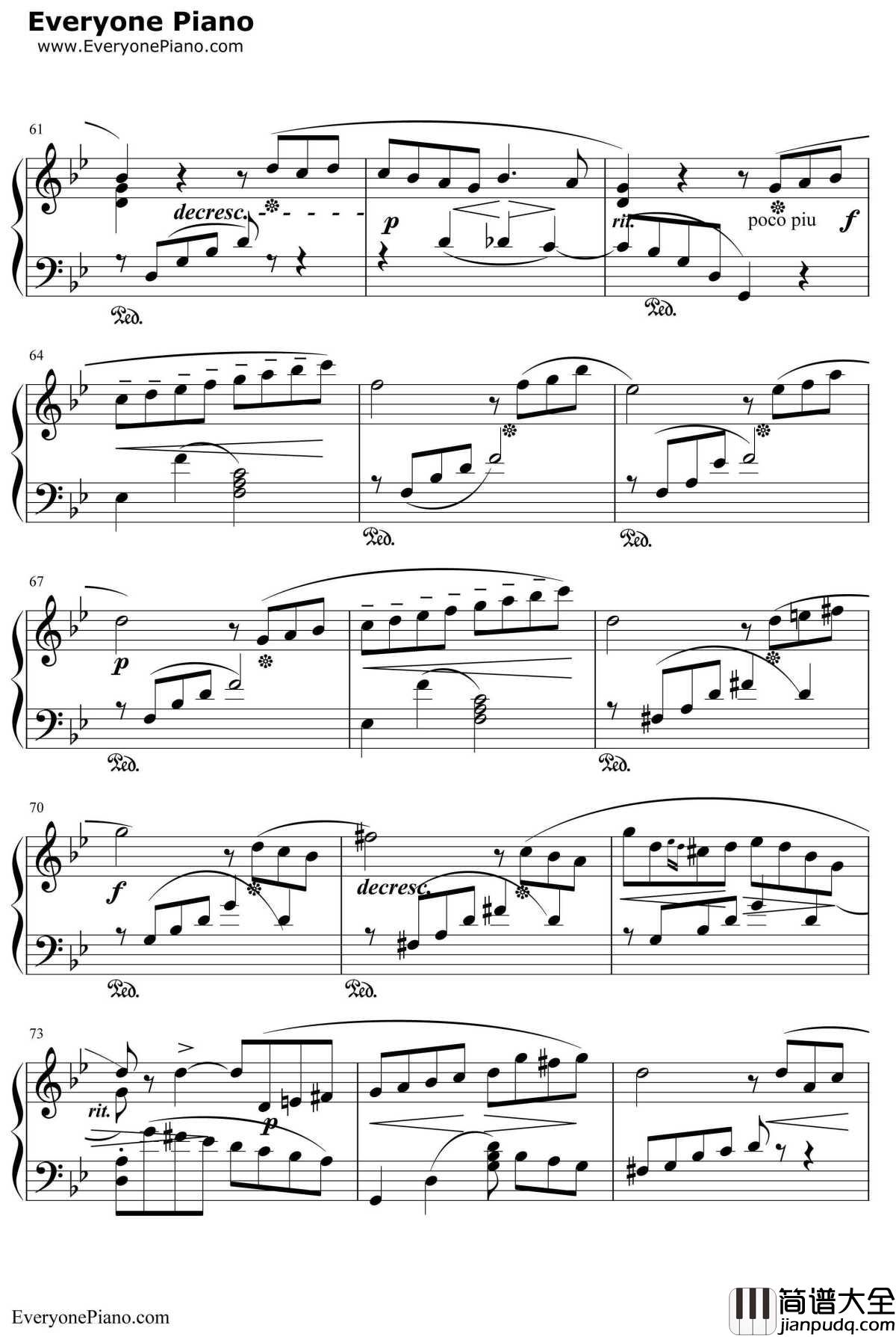 六月船歌钢琴谱_柴可夫斯基Tchaikovsky