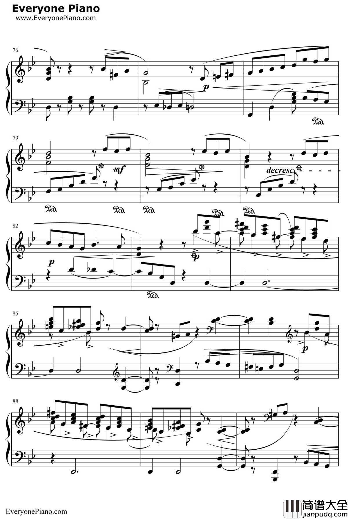 六月船歌钢琴谱_柴可夫斯基Tchaikovsky