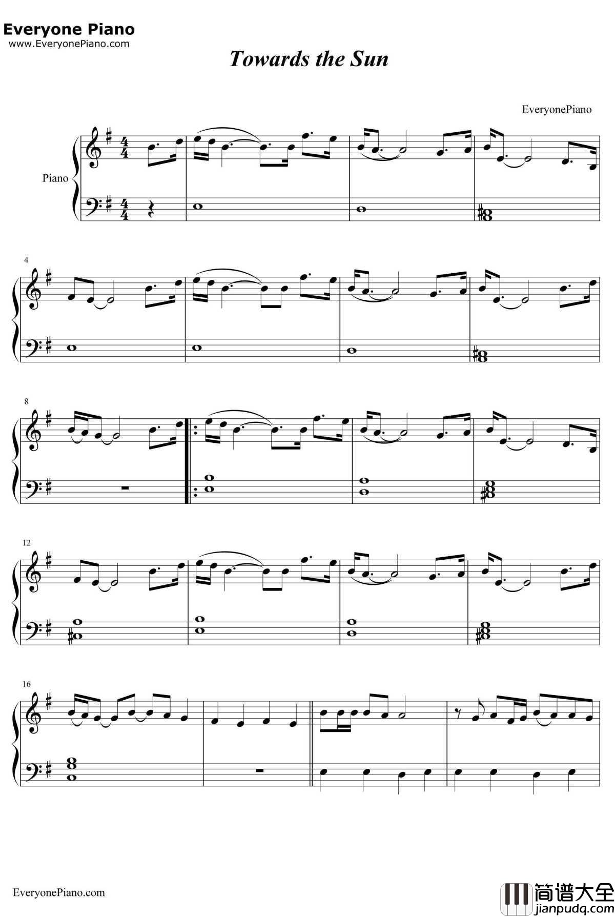 Towards_the_Sun钢琴谱_Rihanna