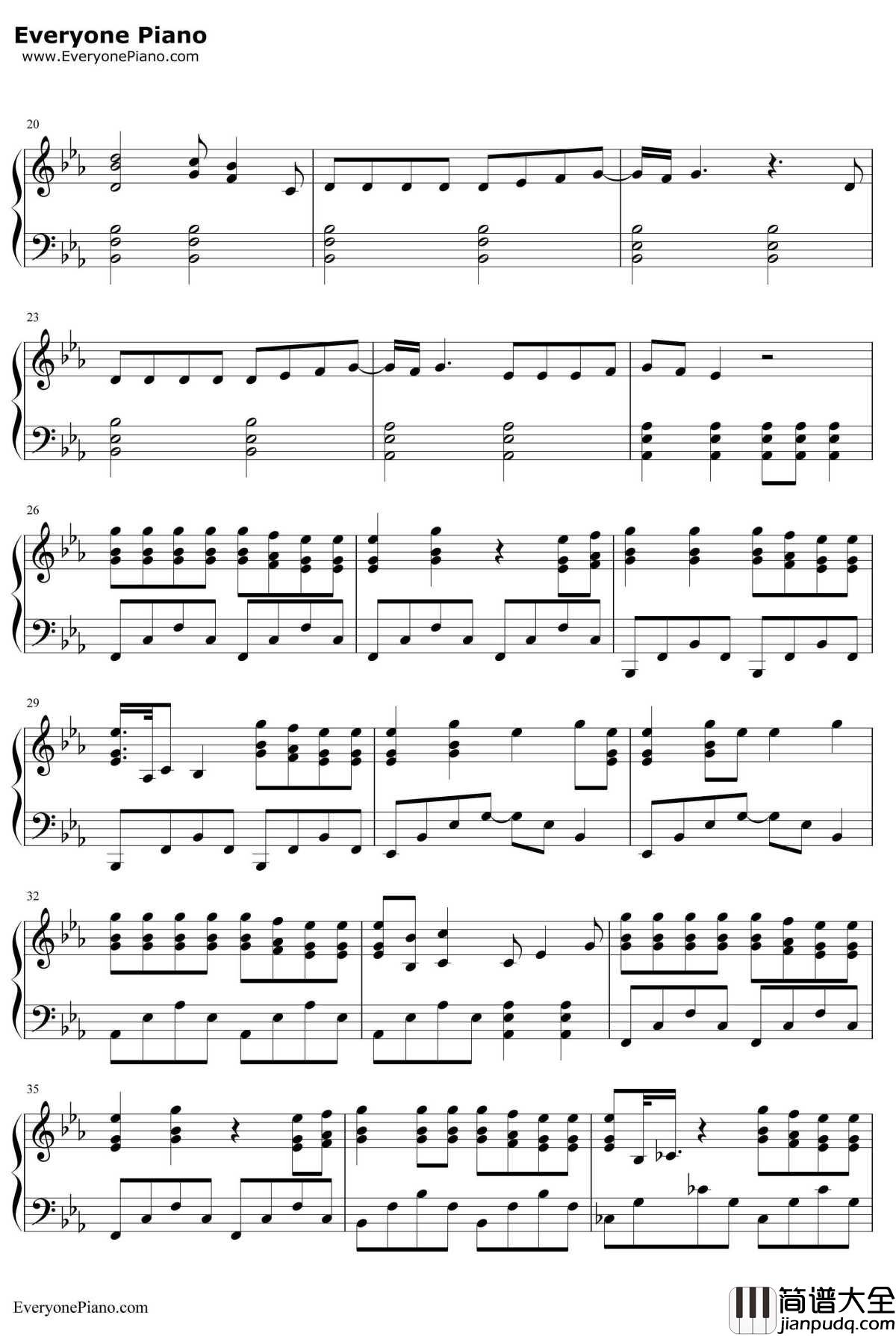 Take_Off钢琴谱_2PM_青之驱魔师ED1