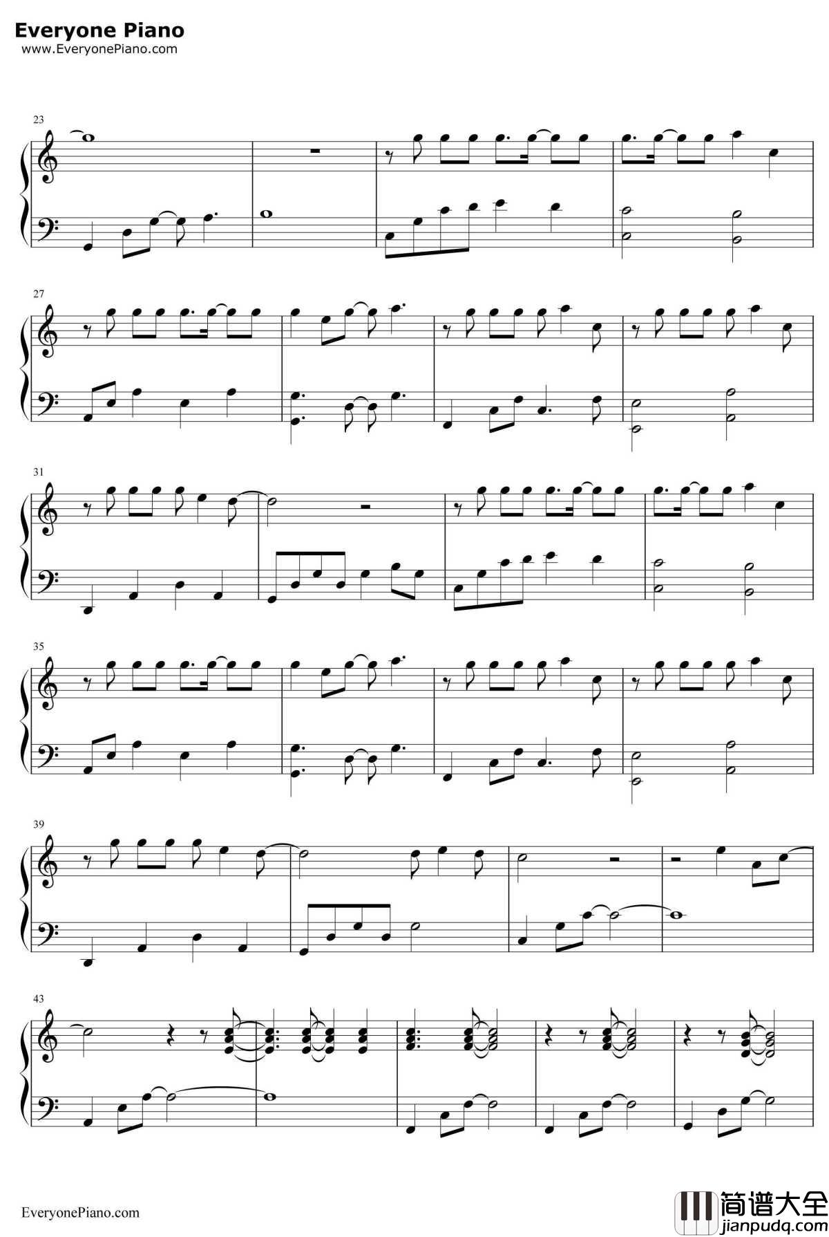 我变了钢琴谱_李宇春