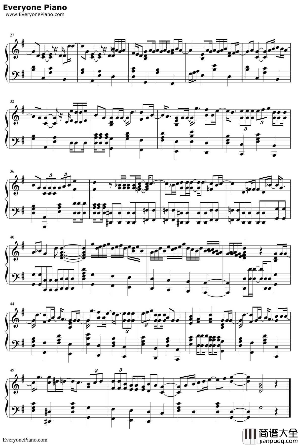 单车钢琴谱_陈奕迅