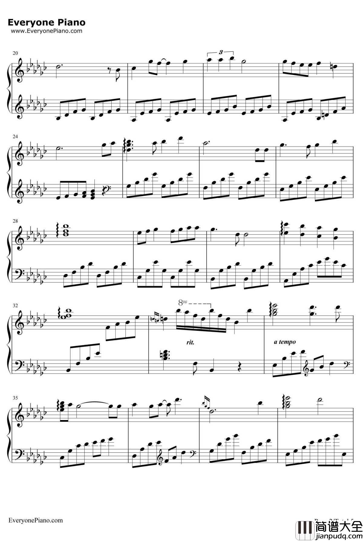 Carrying_You钢琴谱_井上杏美_天空之城ED