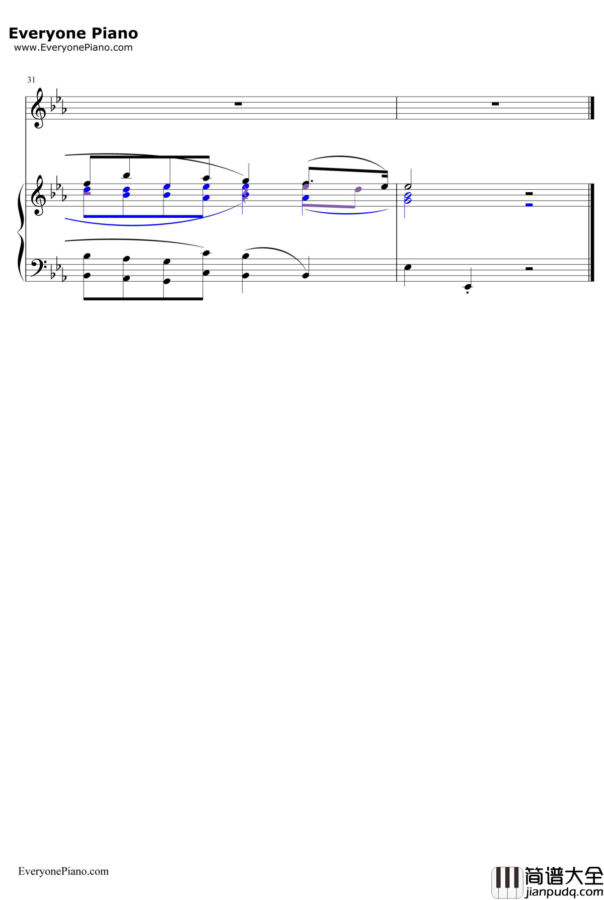 Caro_Mio_Ben钢琴谱_GiuseppeGiordani_我亲爱的_意大利歌曲