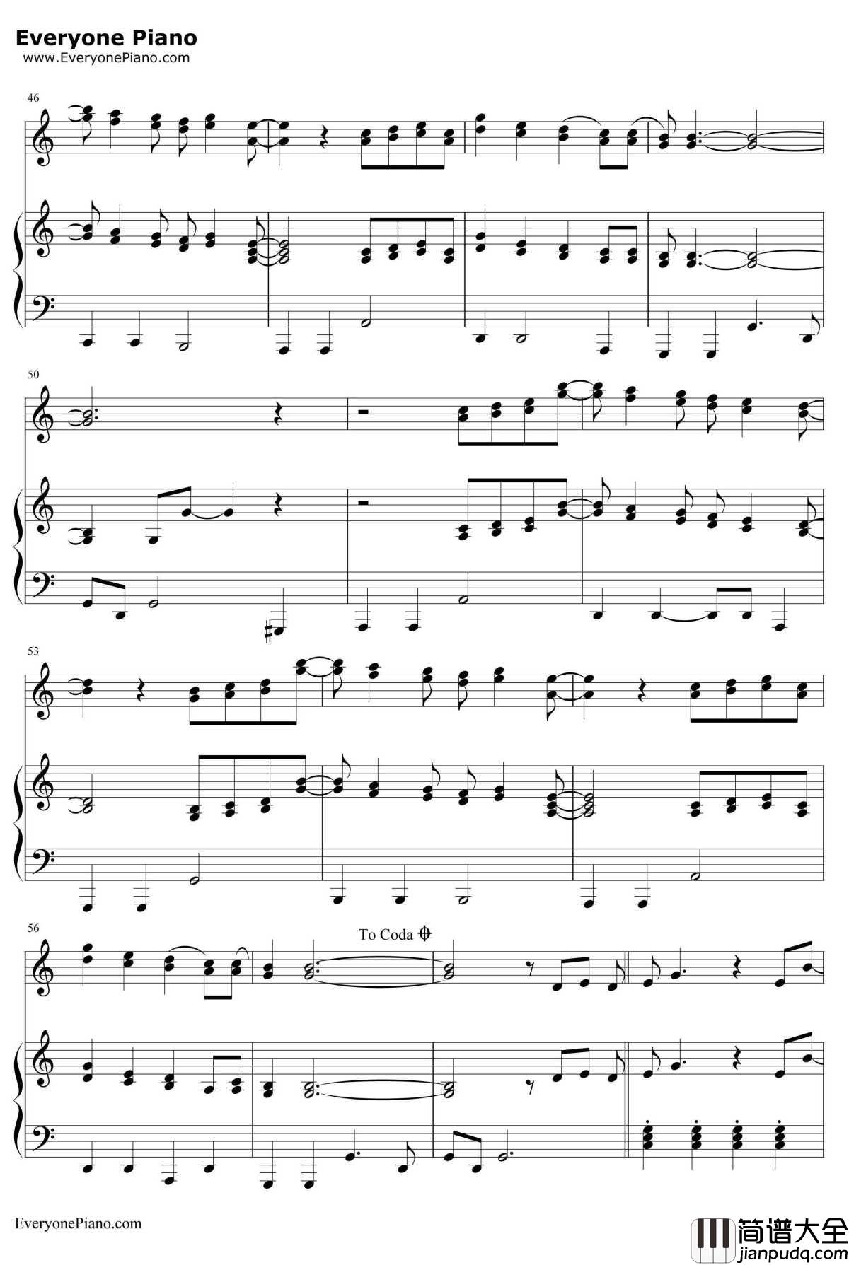 Lucky钢琴谱_JasonMraz&ColbieCaillat