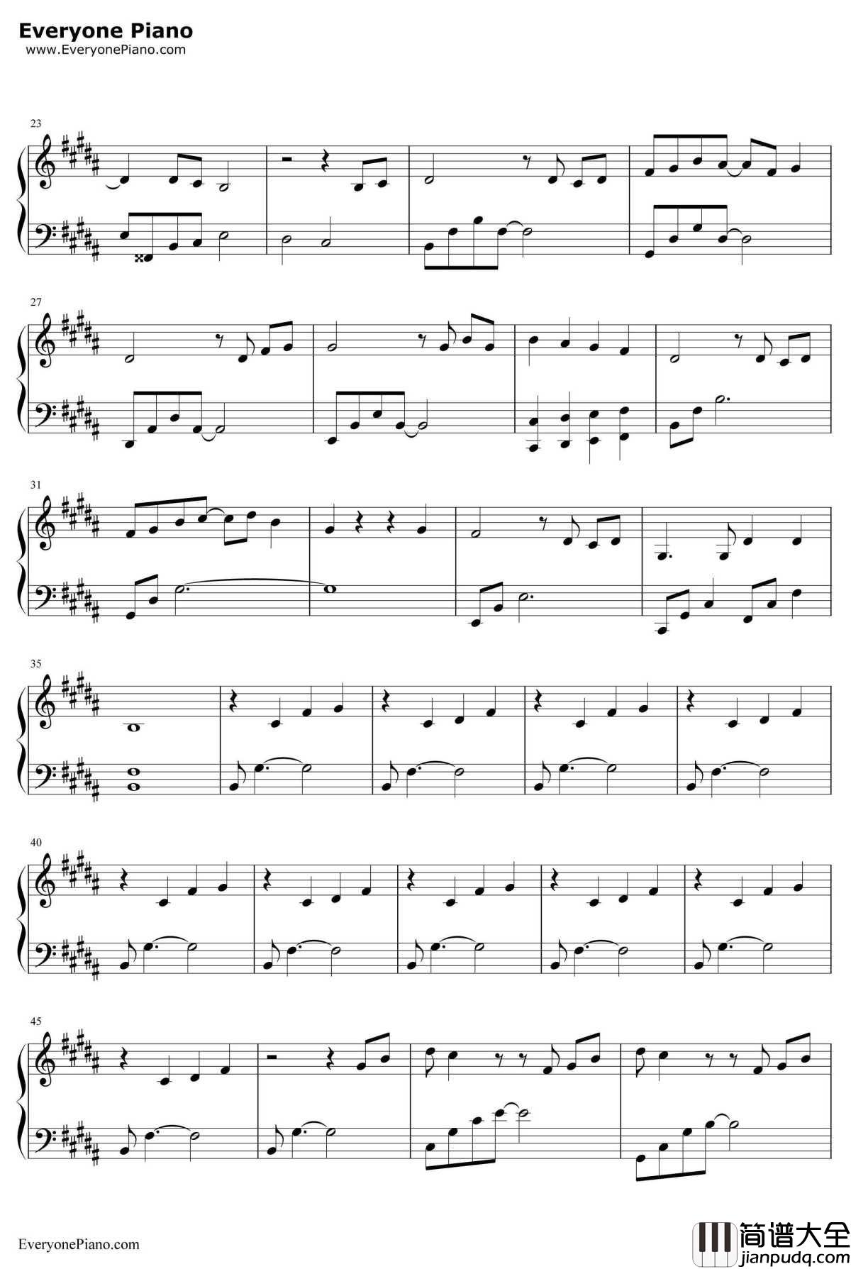 来日方长钢琴谱_薛之谦黄龄_我不是潘金莲推广曲