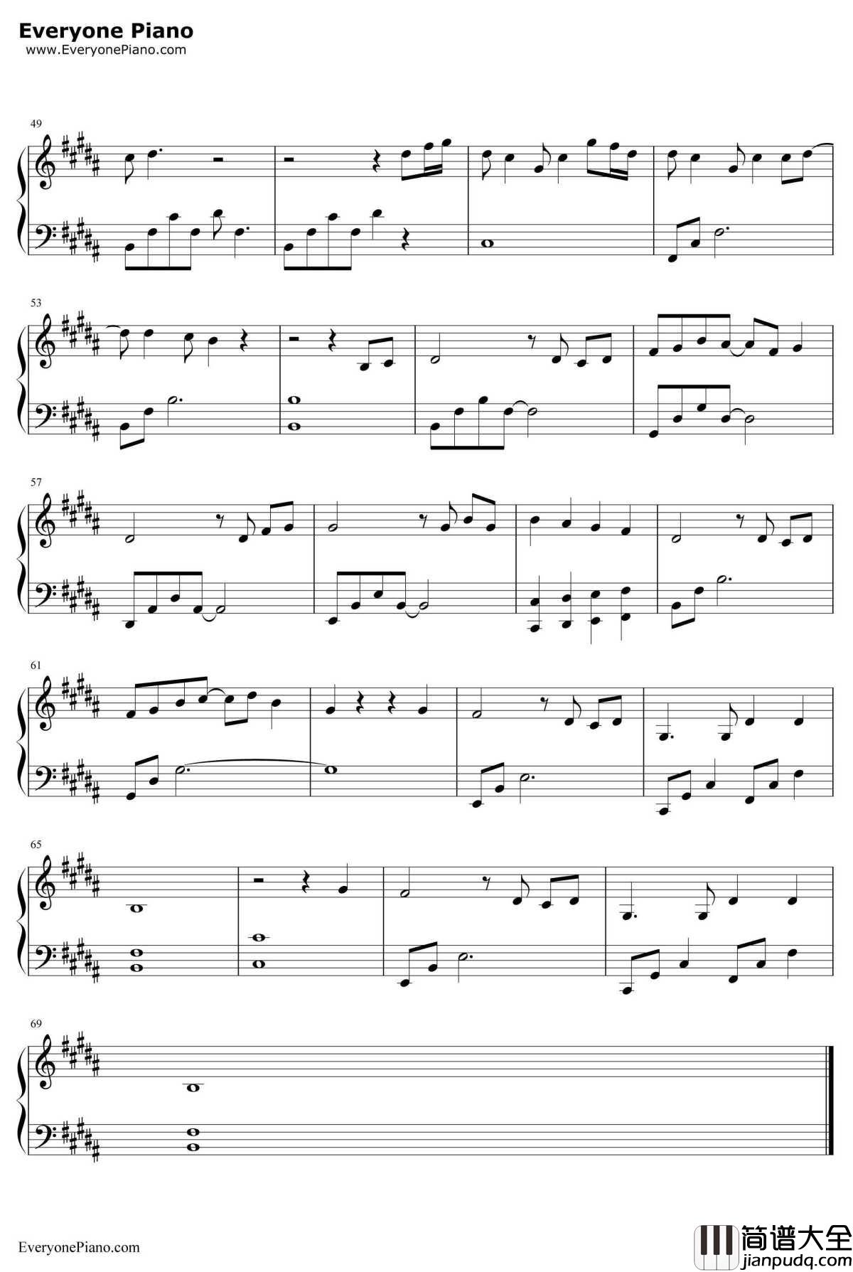 来日方长钢琴谱_薛之谦黄龄_我不是潘金莲推广曲