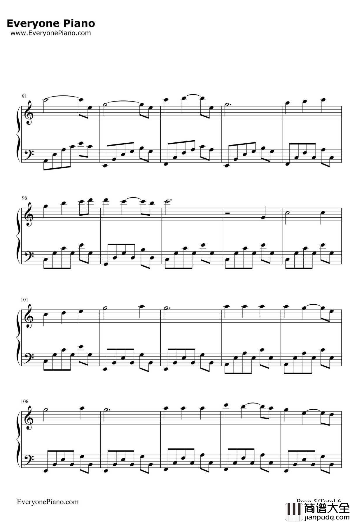 放心去飞钢琴谱_小虎队