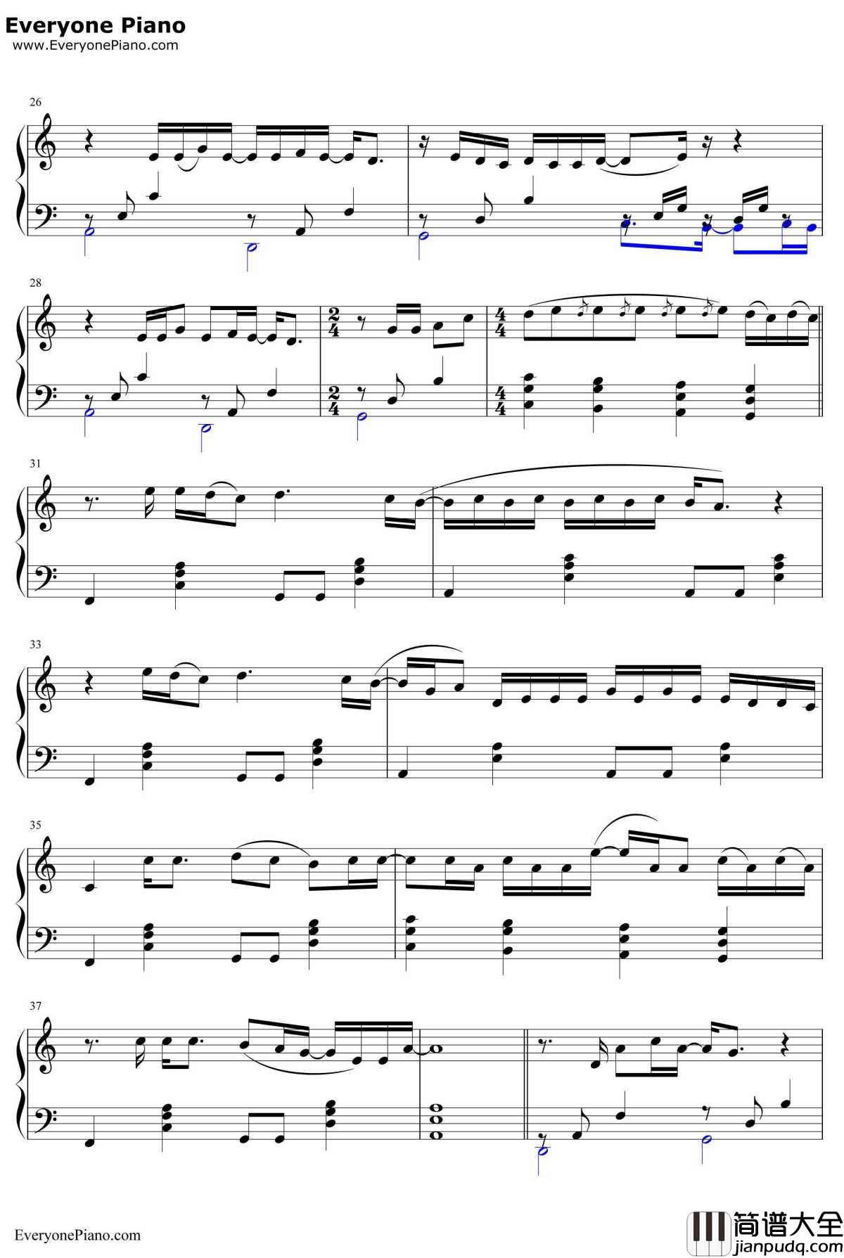 Don't_cry钢琴谱_GunsN'Roses_枪花乐队