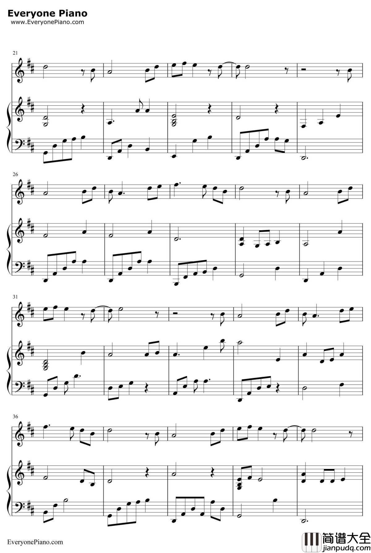 天之大钢琴谱__周安信