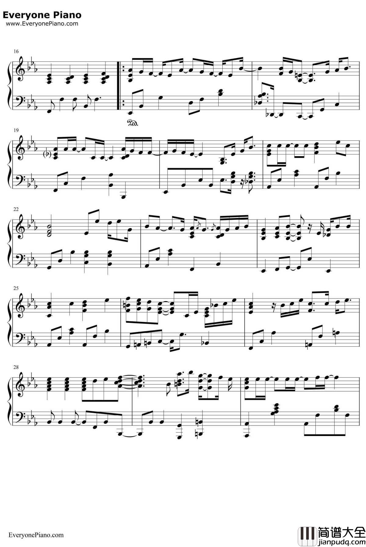 轻闭双眼钢琴谱_平井坚_平井坚__在世界中心呼唤爱_主题曲