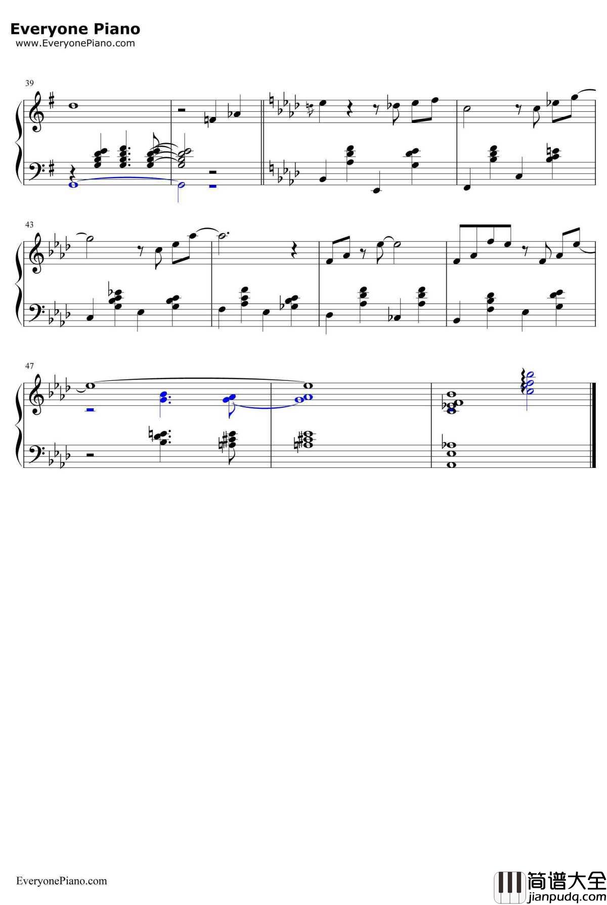 CloseToYou钢琴谱_朋特乐队TheCarpenters_朋特乐队