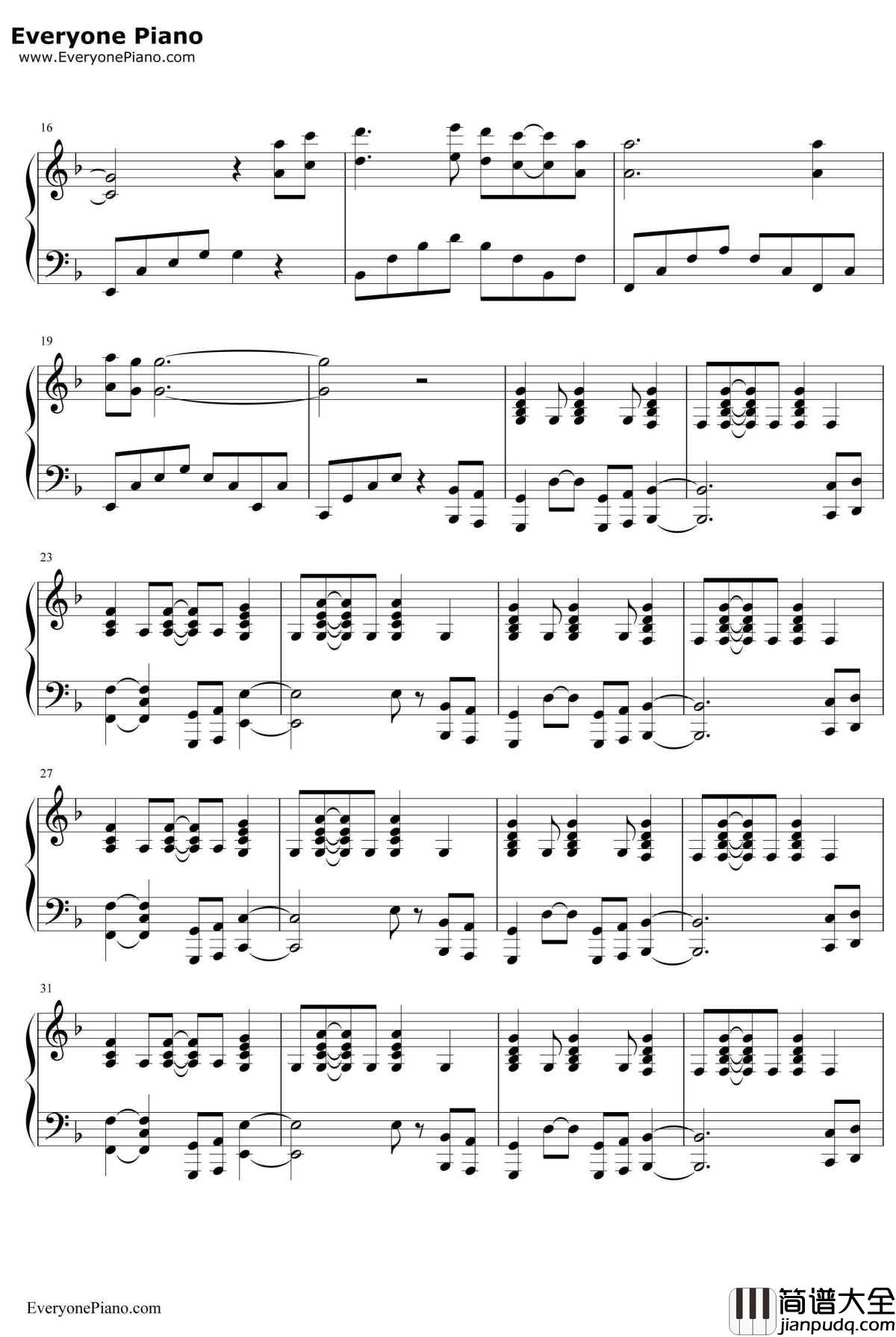 Paradise钢琴谱_Coldplay