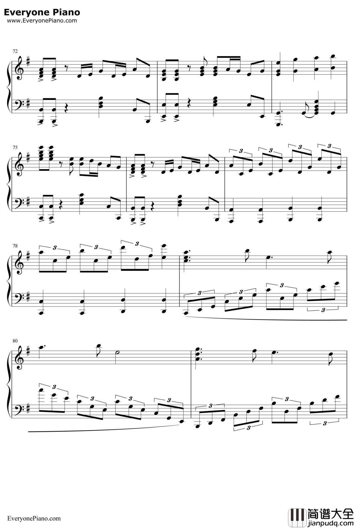 拍手喝采歌合钢琴谱_supercell_刀语再放送OP