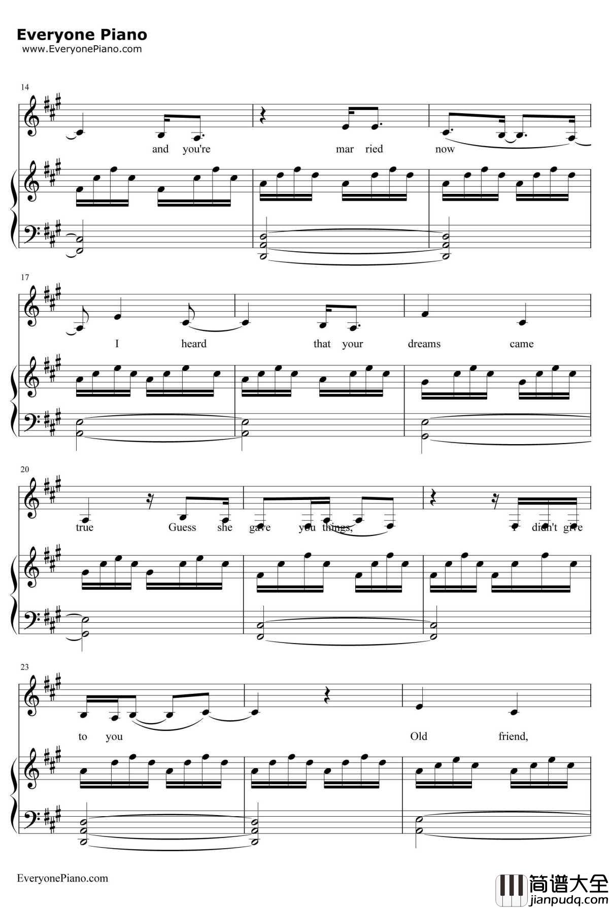 Someone_like_You钢琴谱_Adele_弹唱版