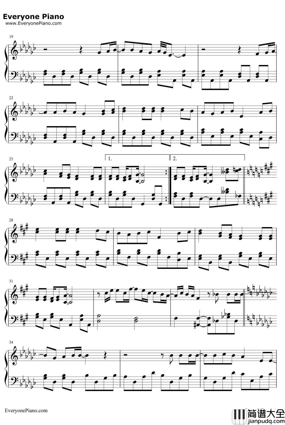 Seasons_in_the_Sun钢琴谱_西城男孩(Westlife)