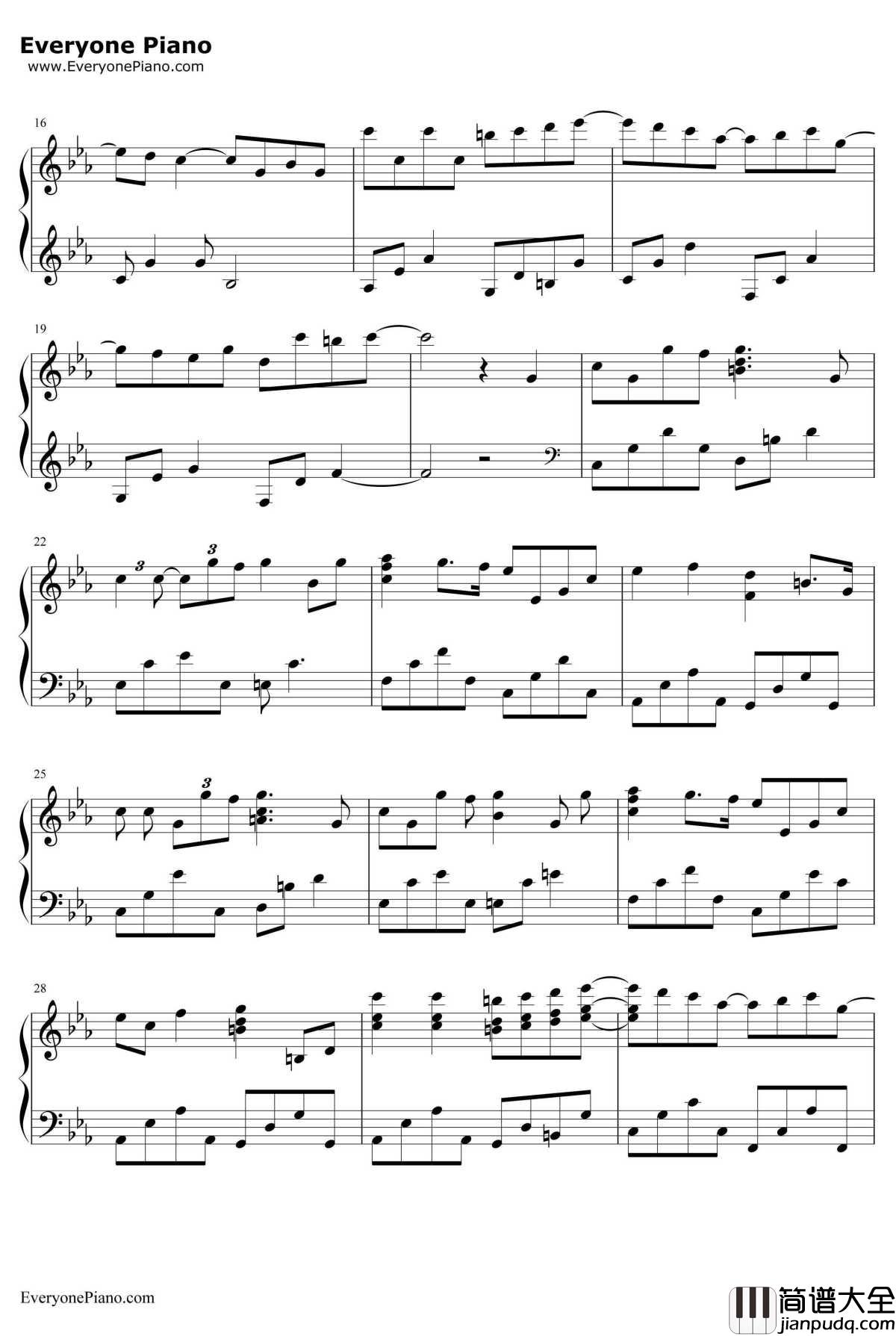 When_the_LoveFalls钢琴谱_李闰珉